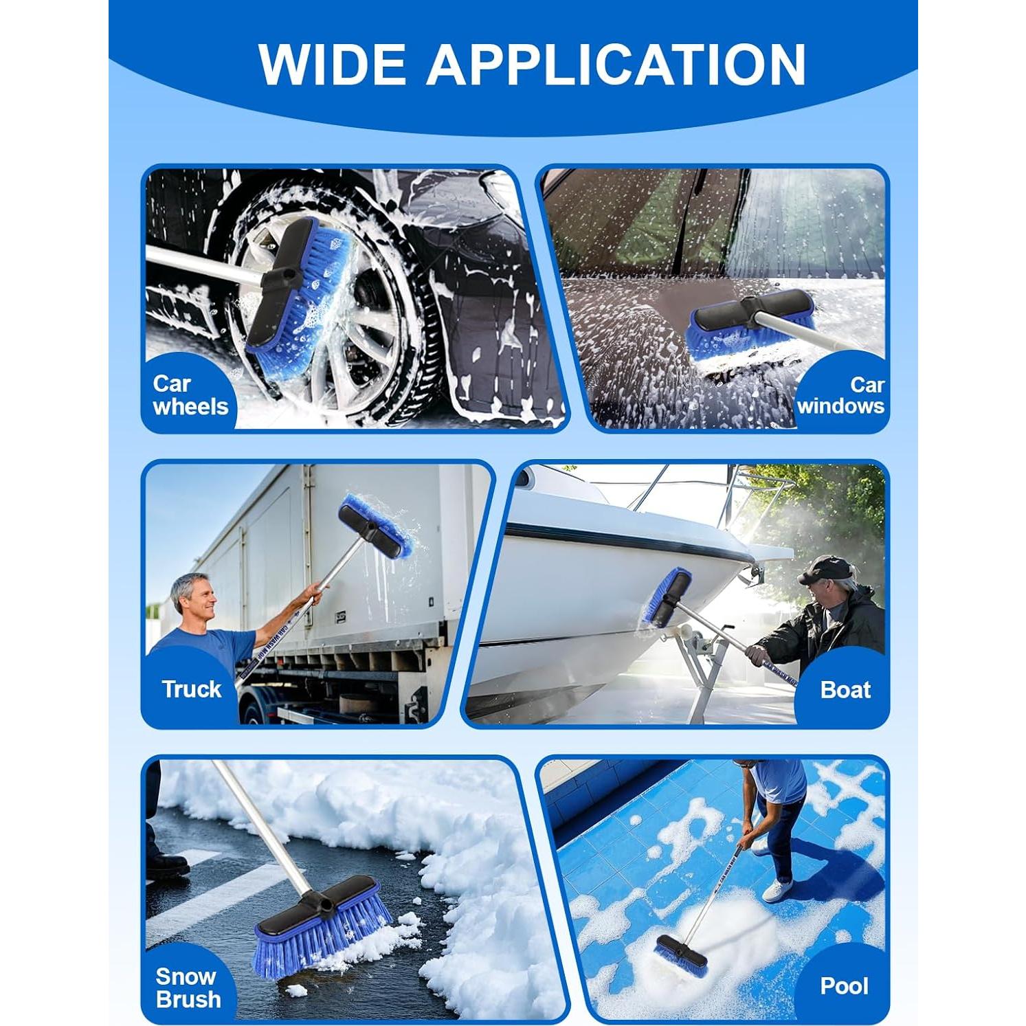 Cepillo de Lavado de Autos ZimiTeda 60'' Mango Largo PBT