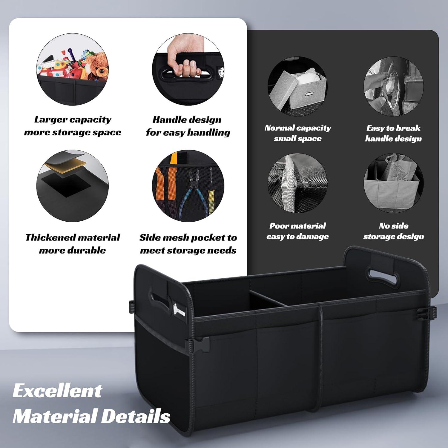 Organizador de Maletero Sposuit 70L Plegable con 11 Bolsillos Negro