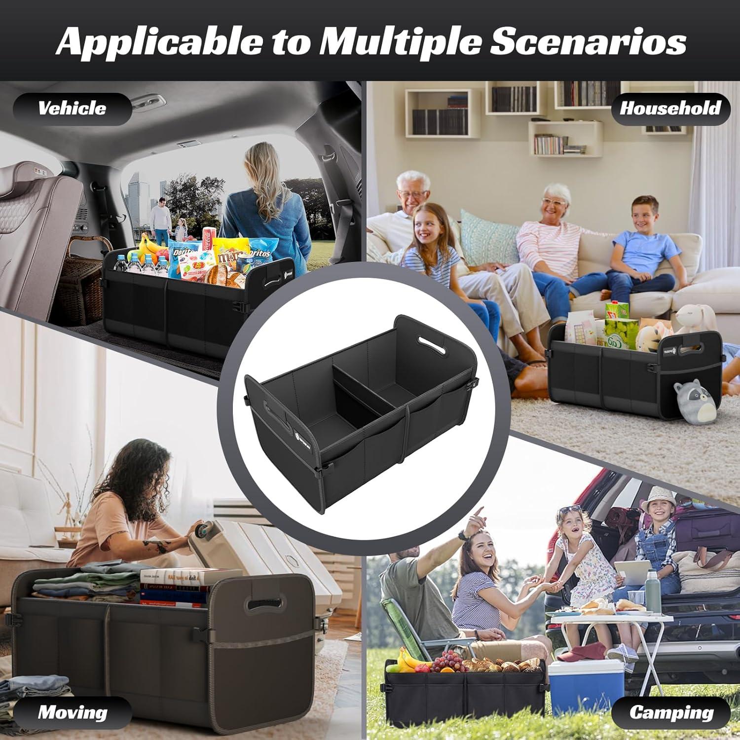 Organizador de Maletero Sposuit 70L Plegable con 11 Bolsillos Negro