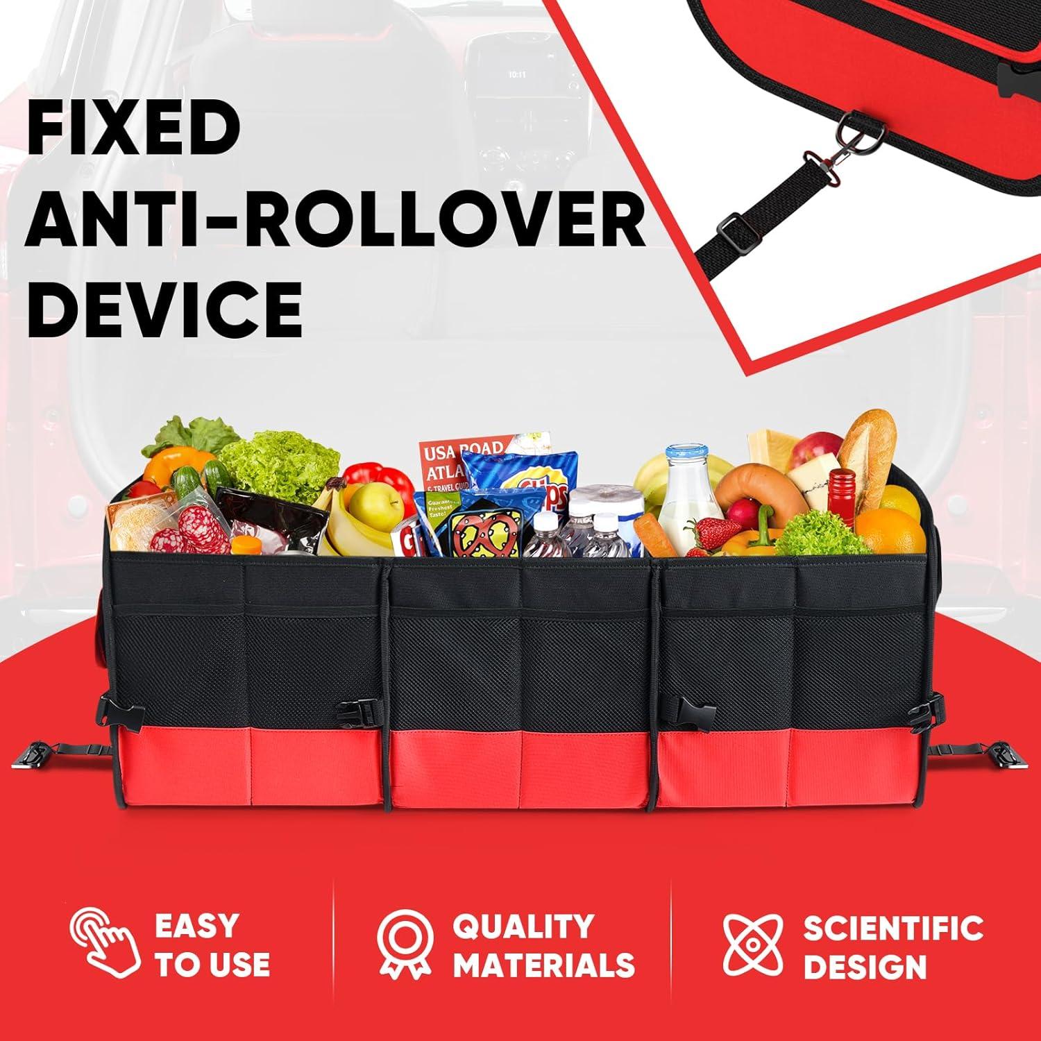 Organizador de Maletero Grande Simniam 95L Plegable Rojo