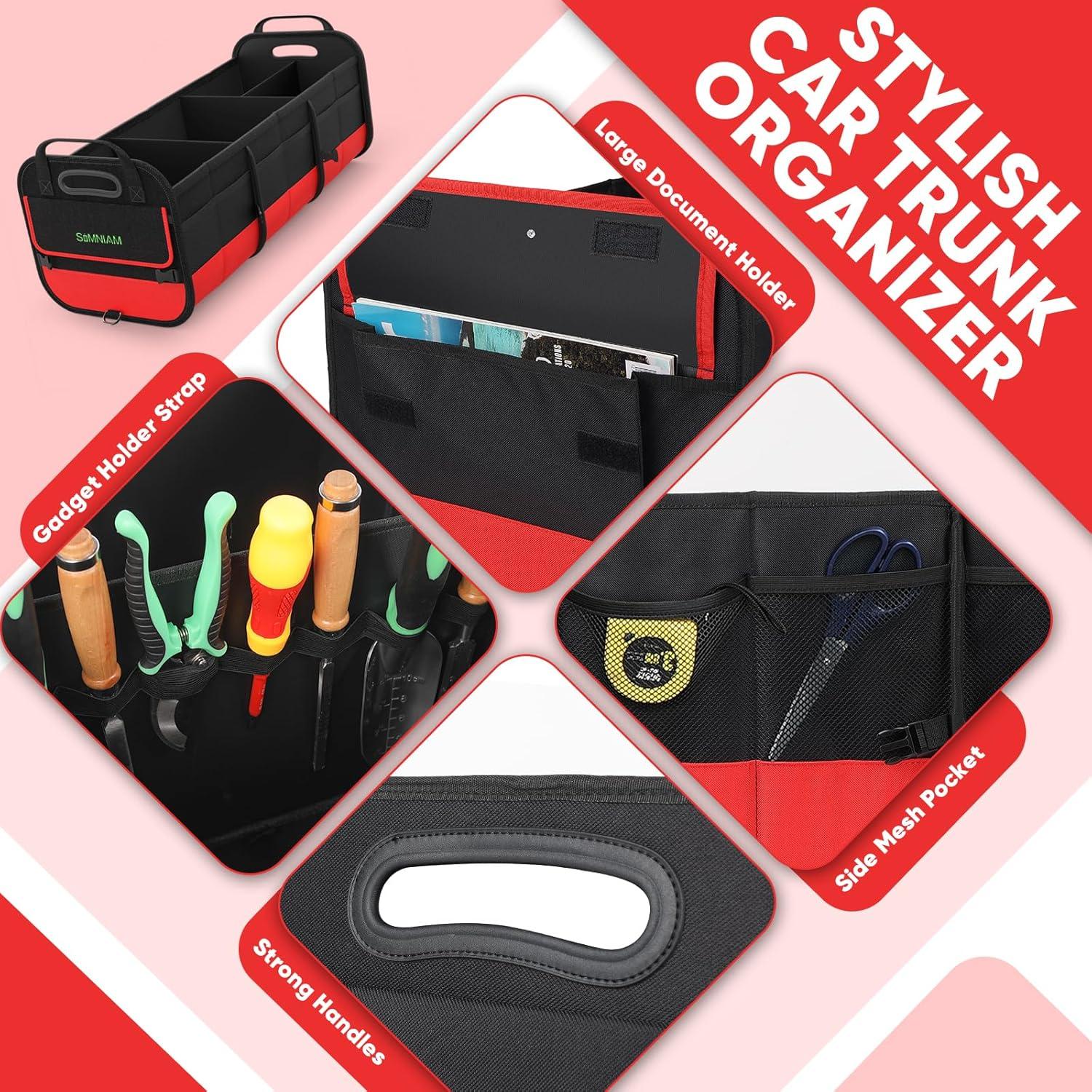 Organizador de Maletero Grande Simniam 95L Plegable Rojo