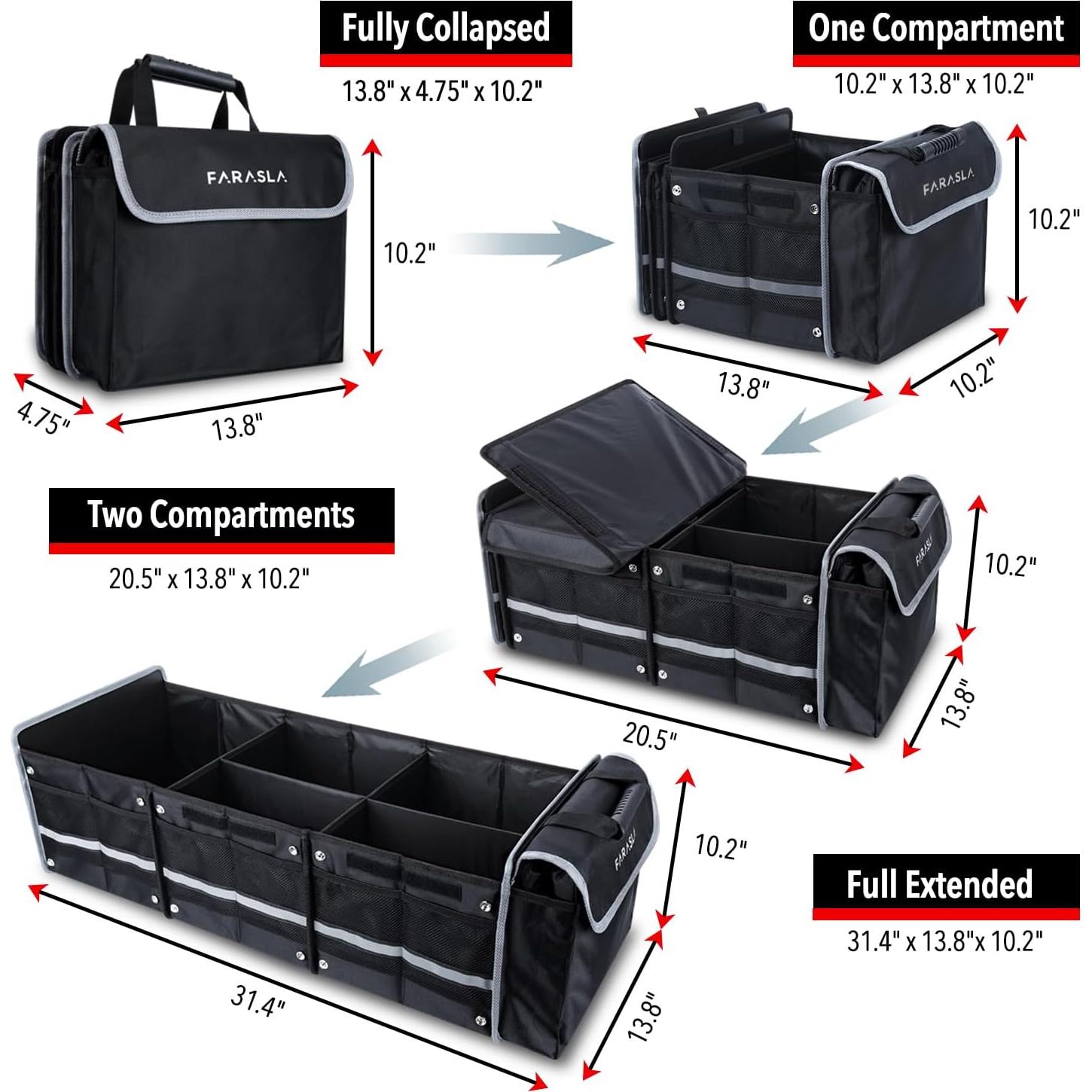 Organizador de Maletero Farasla con Bolsa Térmica Aislada