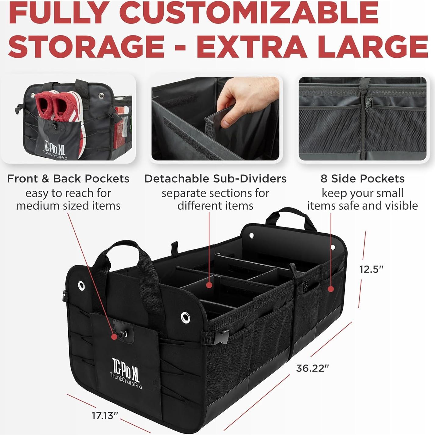 Organizador de Maletero TRUNKCRATEPRO XL Plegable Negro