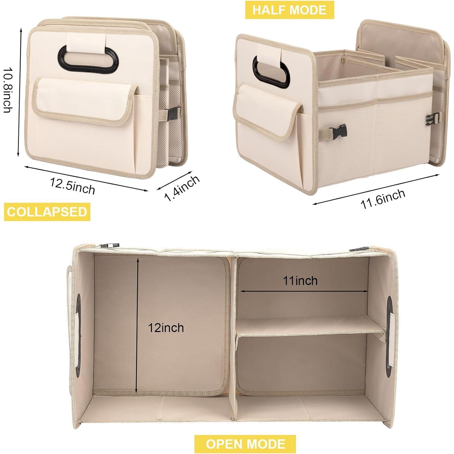 Organizador de Maletero JiatuA Plegable Beige 56 cm Multi Compartimento