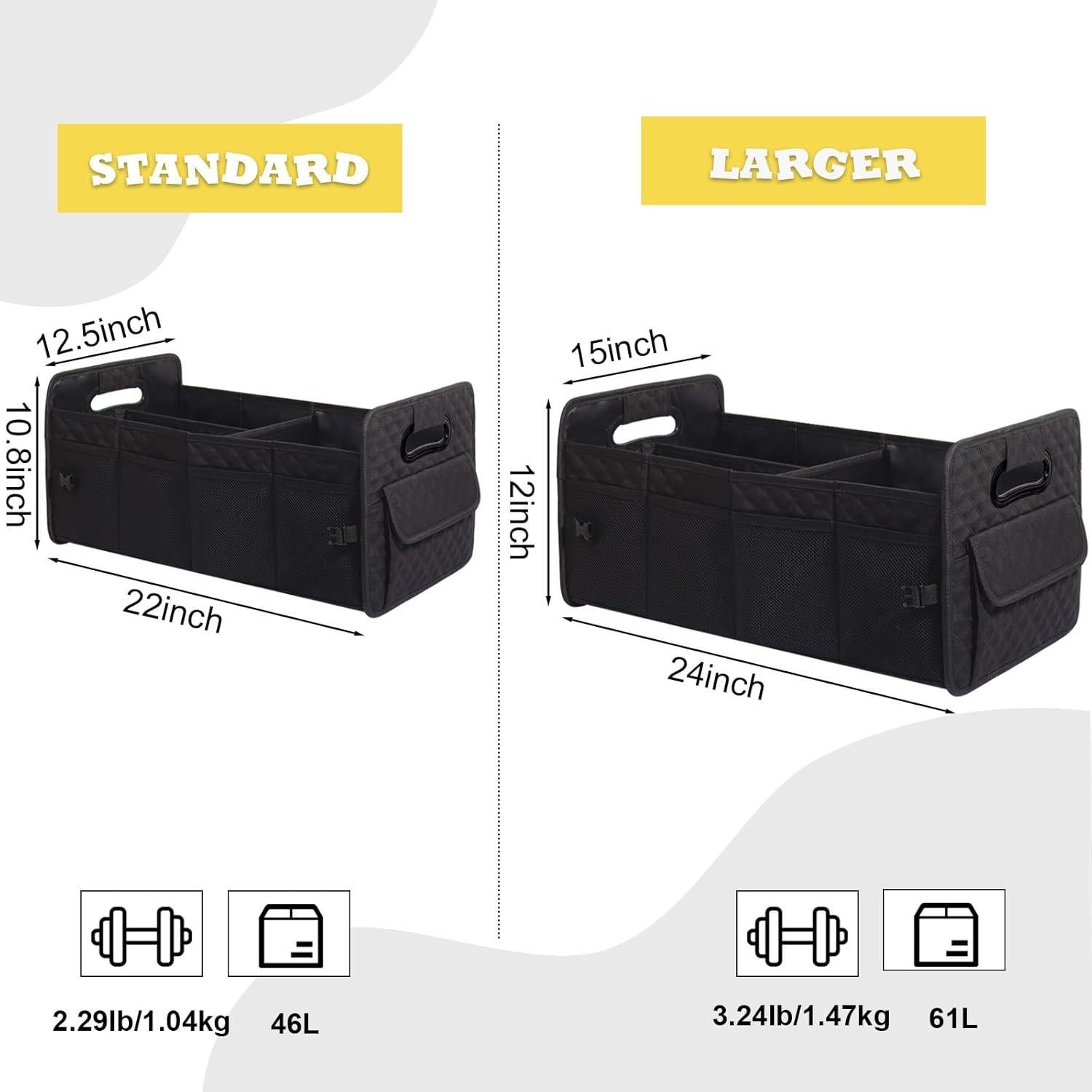 Organizador de Maletero JiatuA Plegable 55.88x31.75cm Negro