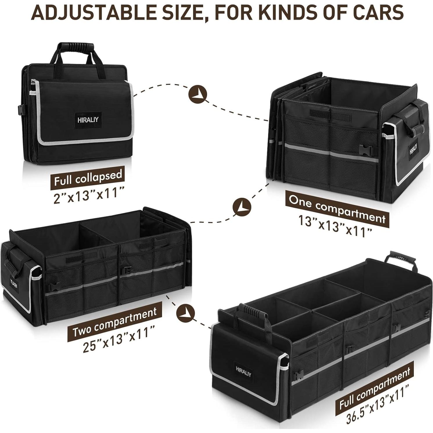 Organizador de Maletero HIRALIY 4 en 1 Plegable con Bolsa Térmica