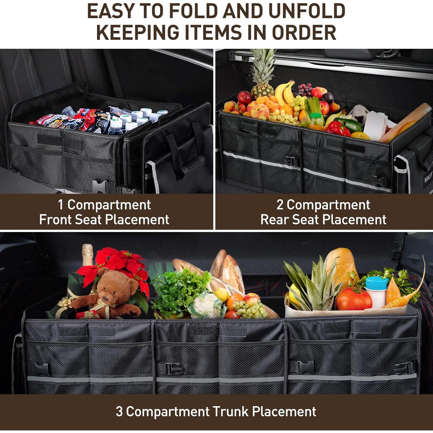 Organizador de Maletero HIRALIY 4 en 1 Plegable con Bolsa Térmica
