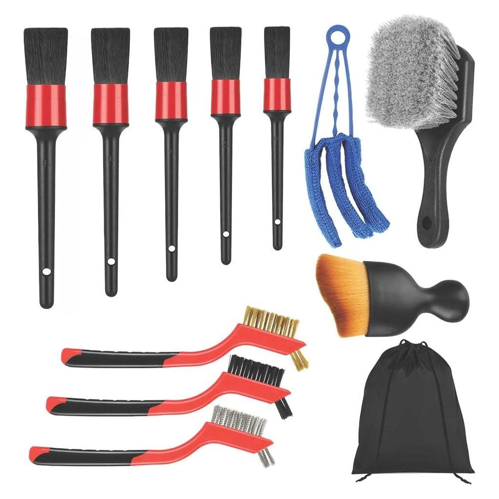 Juego de Cepillos para Detallar Autos Aptleou 11 Piezas
