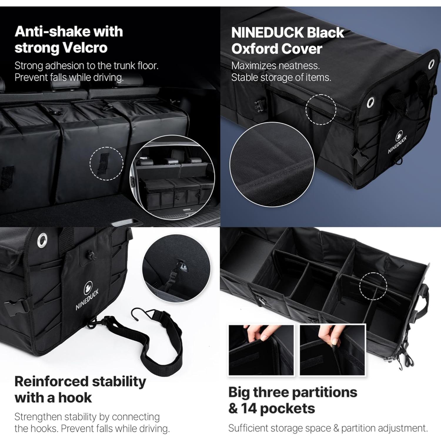 Organizador de Maletero NINEDUCK 114L Negro Oxford Impermeable