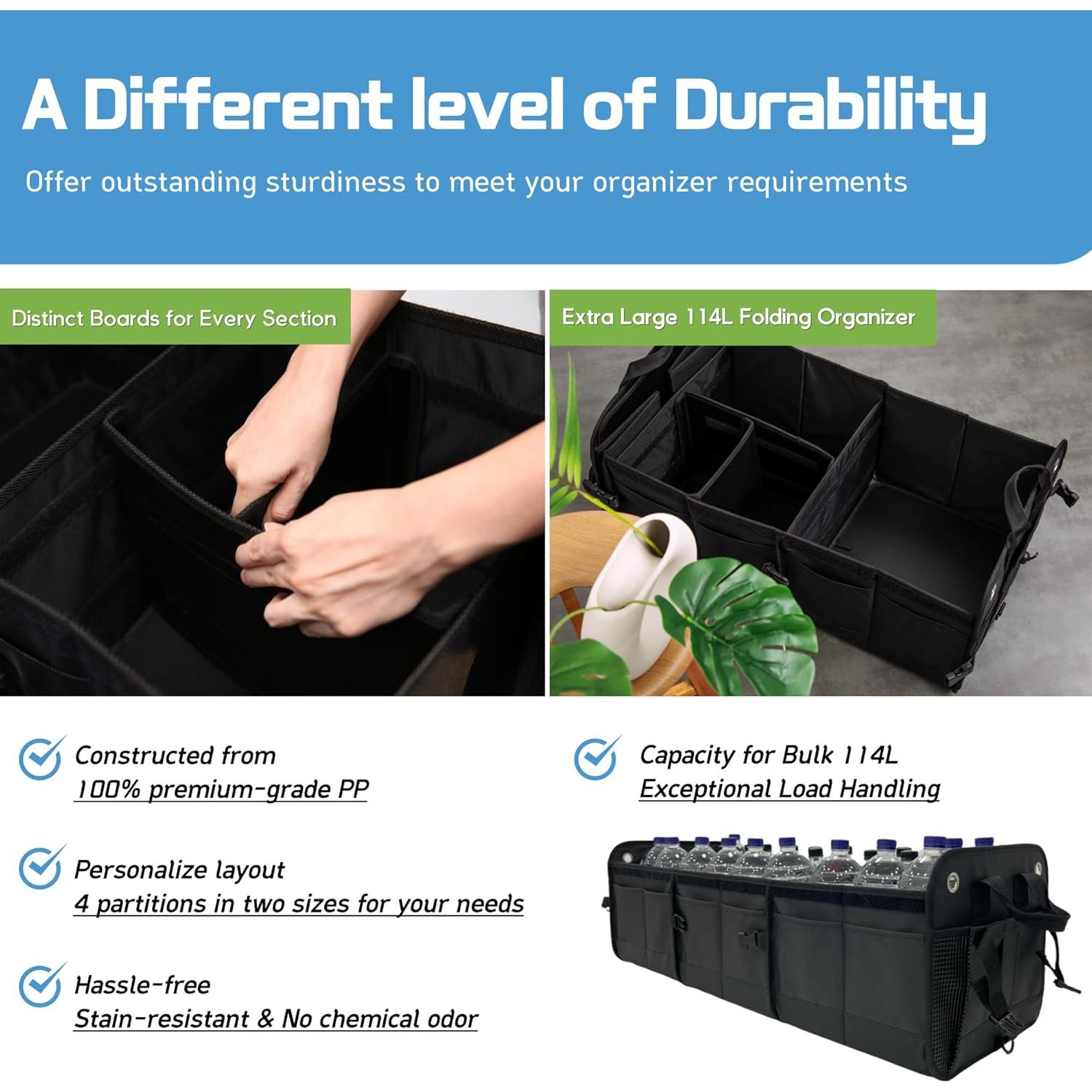 Organizador de Maletero NINEDUCK 114L Negro Oxford Impermeable