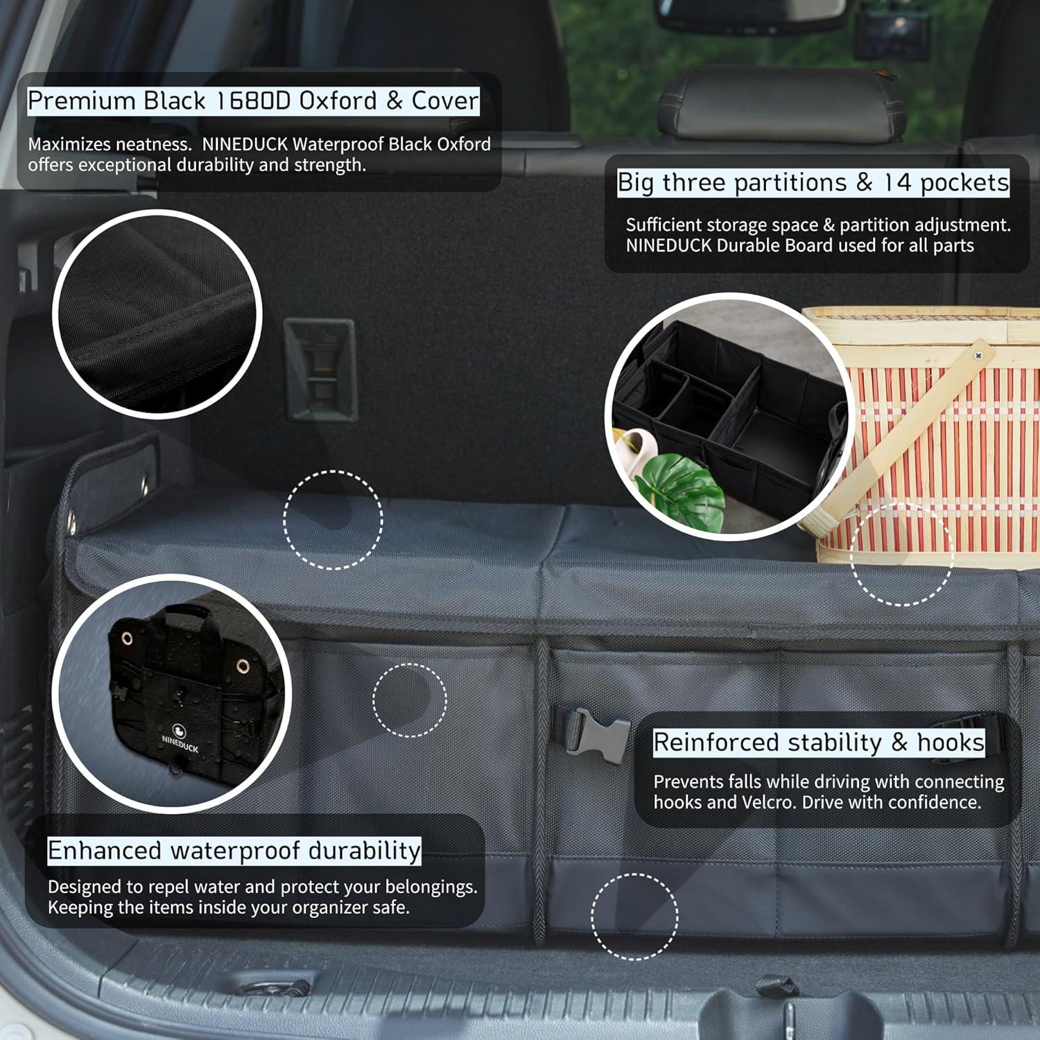 Organizador de Maletero NINEDUCK 114L Negro Oxford Impermeable