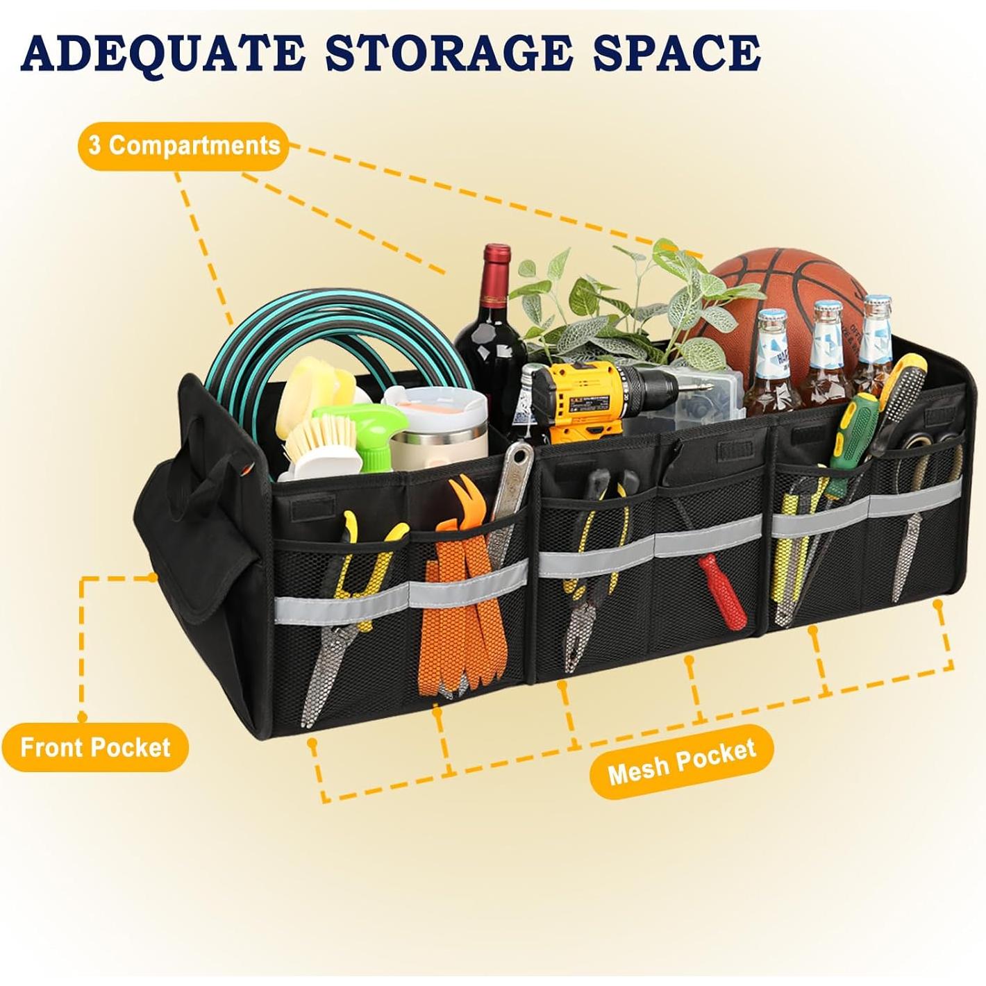 Organizador de Maletero THXEVER Plegable 67L Negro