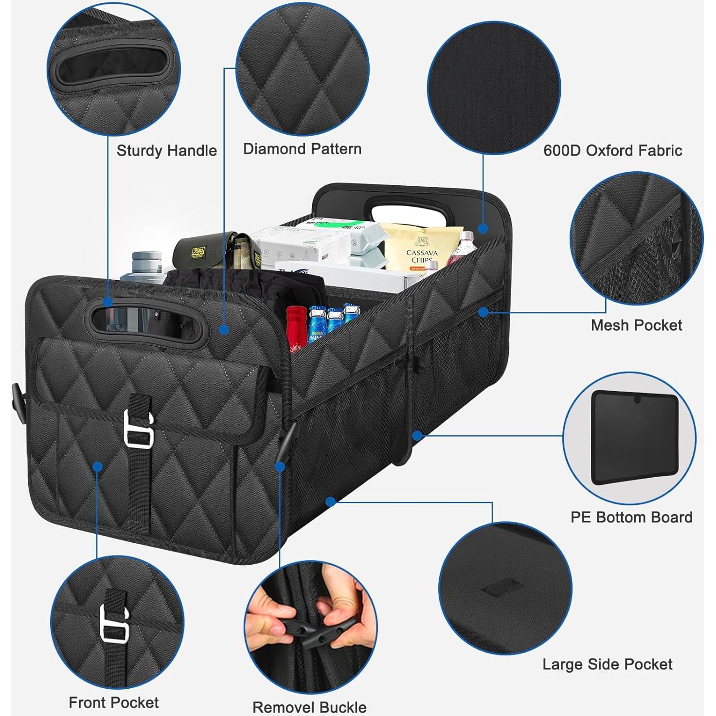 Organizador de Maletero Olosar Plegable 50L Negro para Auto