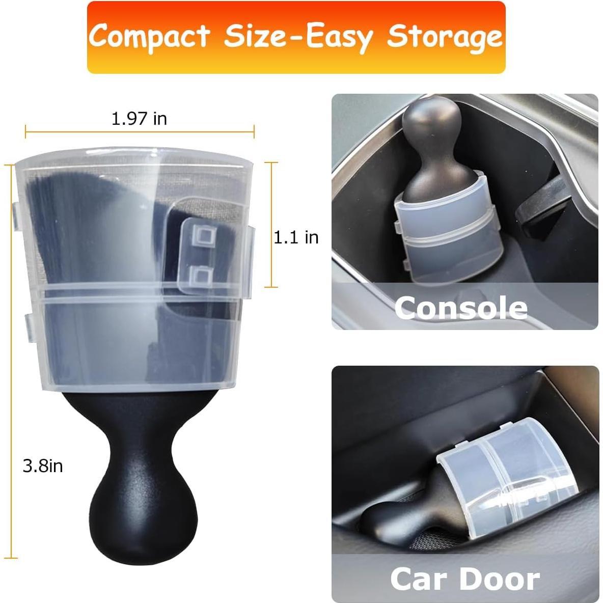 2PCS Cepillo de Detalle Interior Automóvil LCWYORH Negro