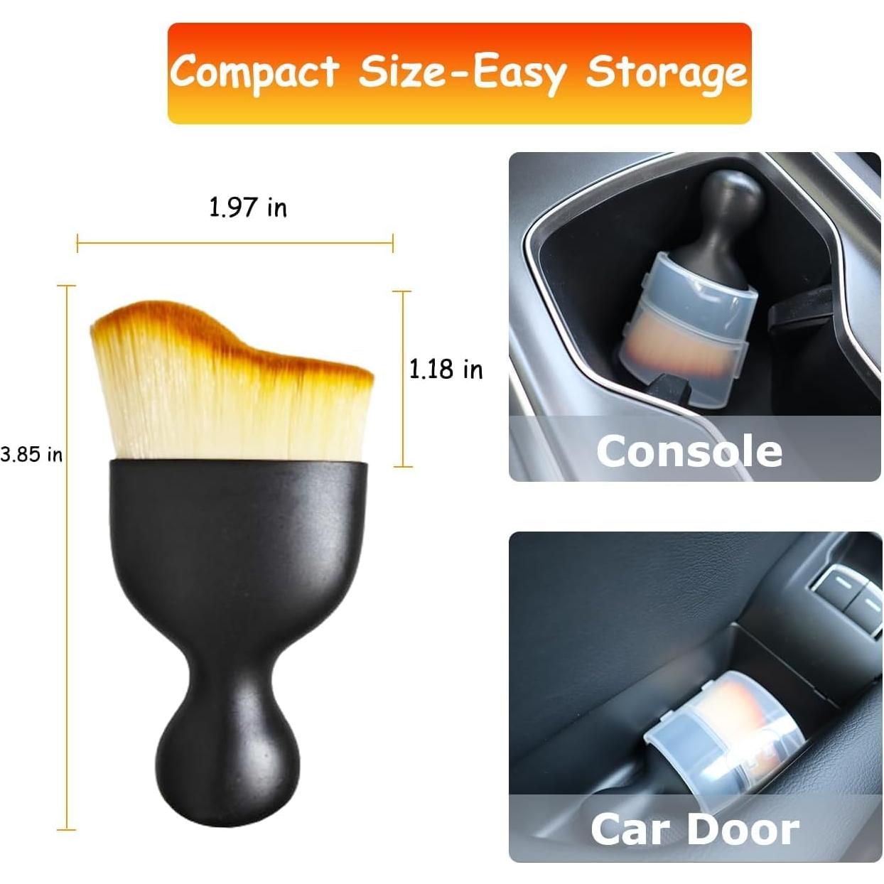 2PCS Cepillo de Detalle Interior Automóvil LCWYORH Amarillo