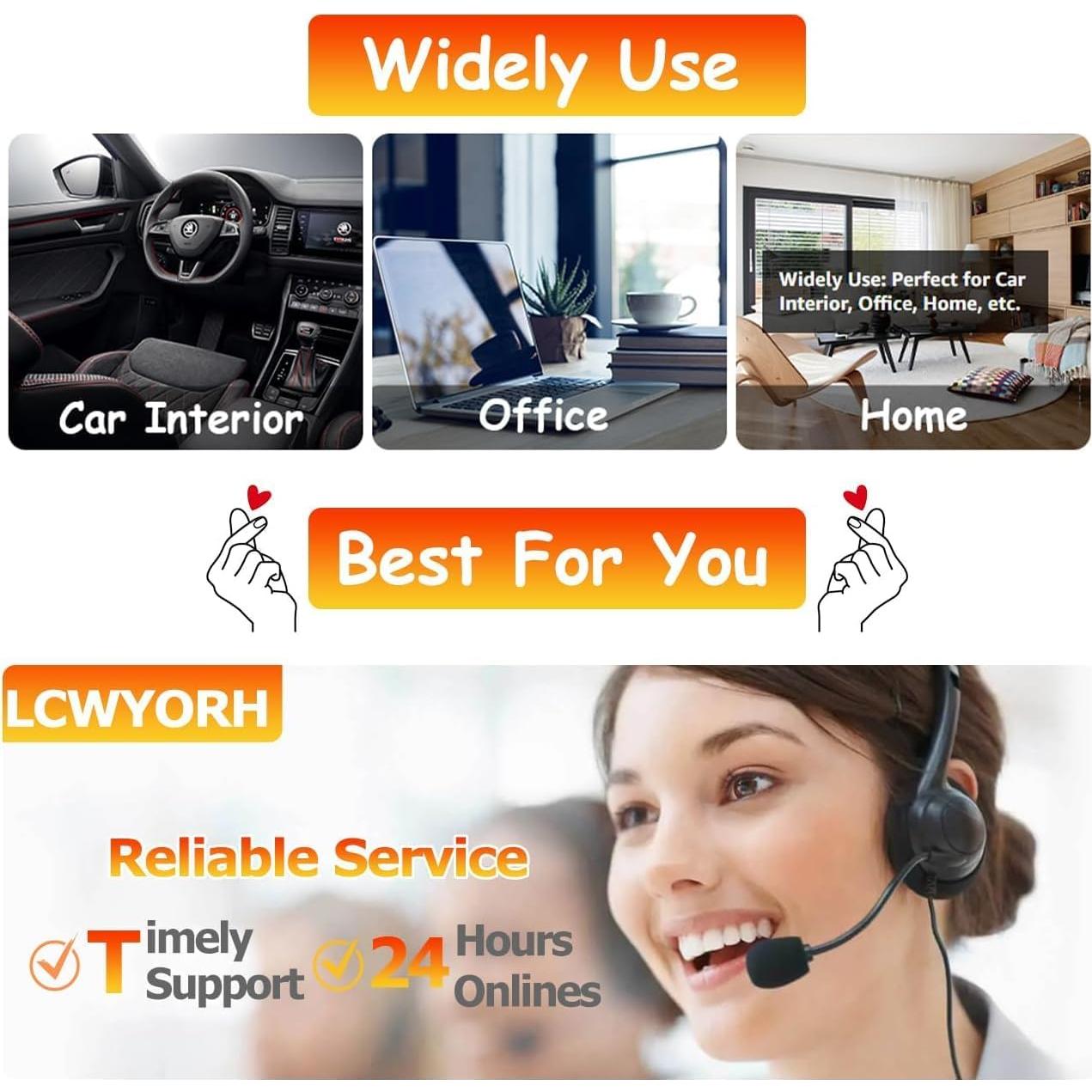 2PCS Cepillo de Detalle Interior Automóvil LCWYORH Amarillo