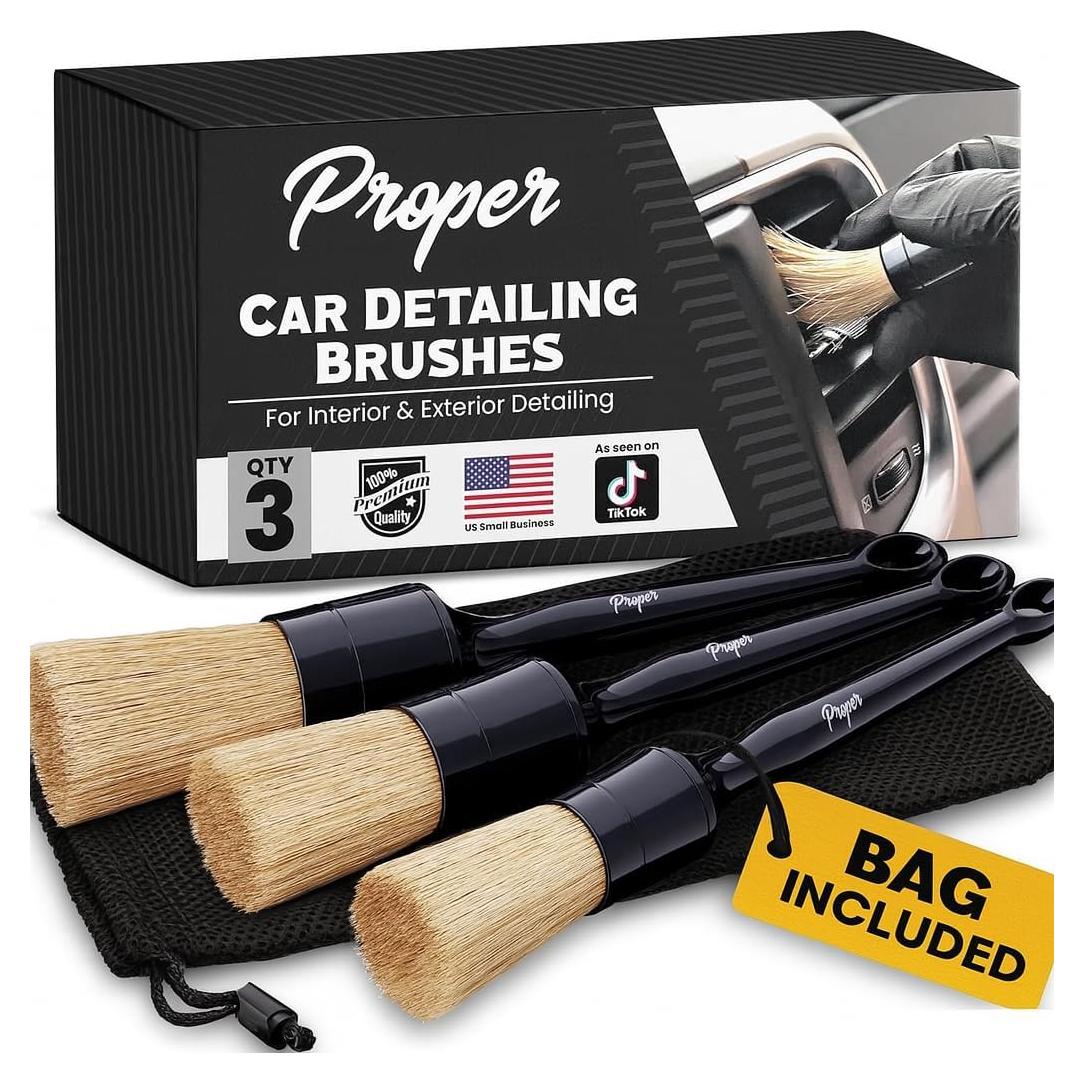 Cepillos para Detallar Autos PROPER DETAILING CO. Paquete de 3
