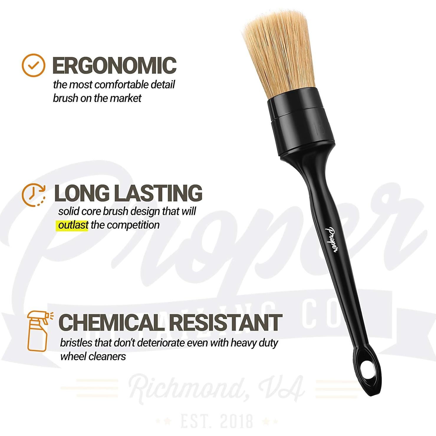 Cepillos para Detallar Autos PROPER DETAILING CO. Paquete de 3