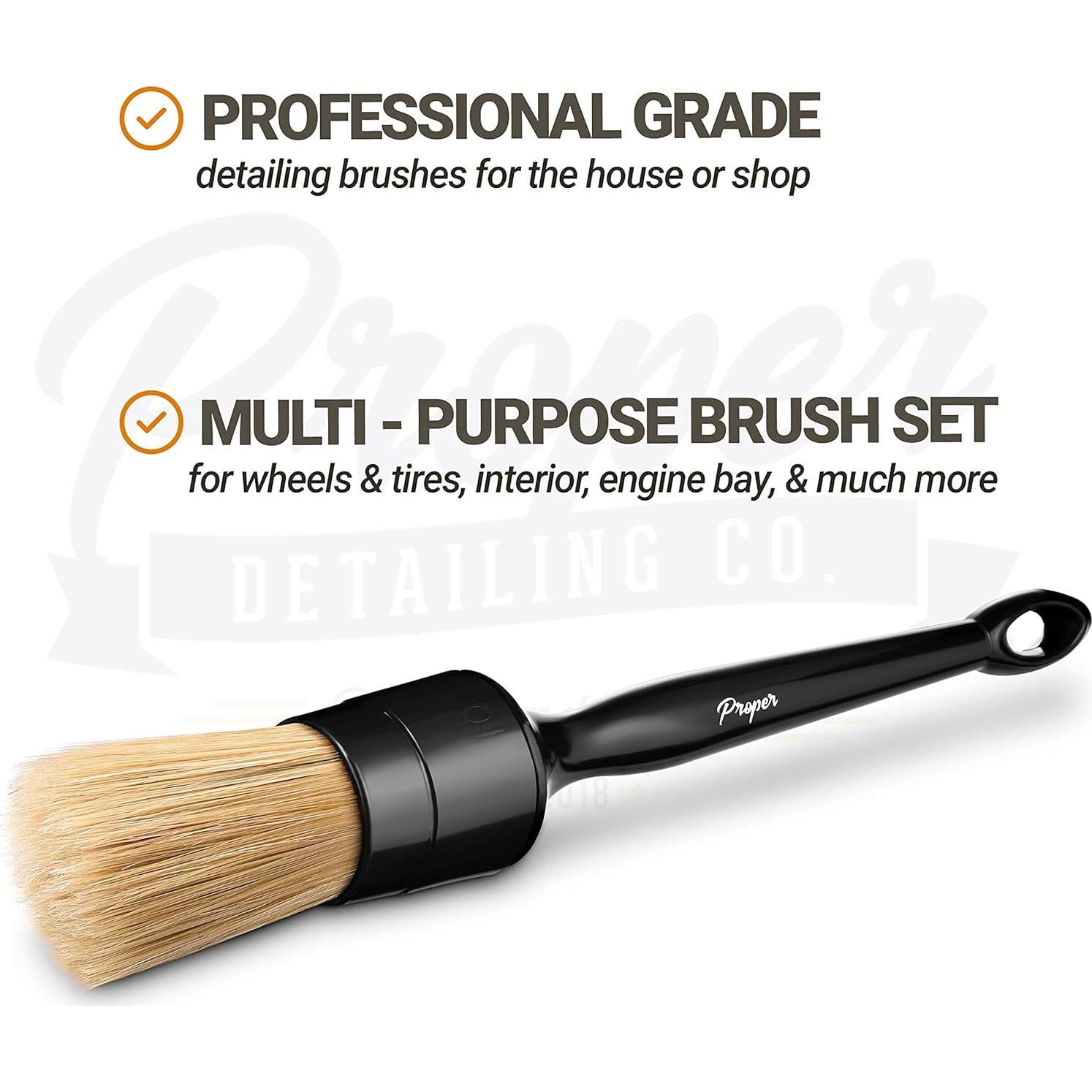 Cepillos para Detallar Autos PROPER DETAILING CO. Paquete de 3