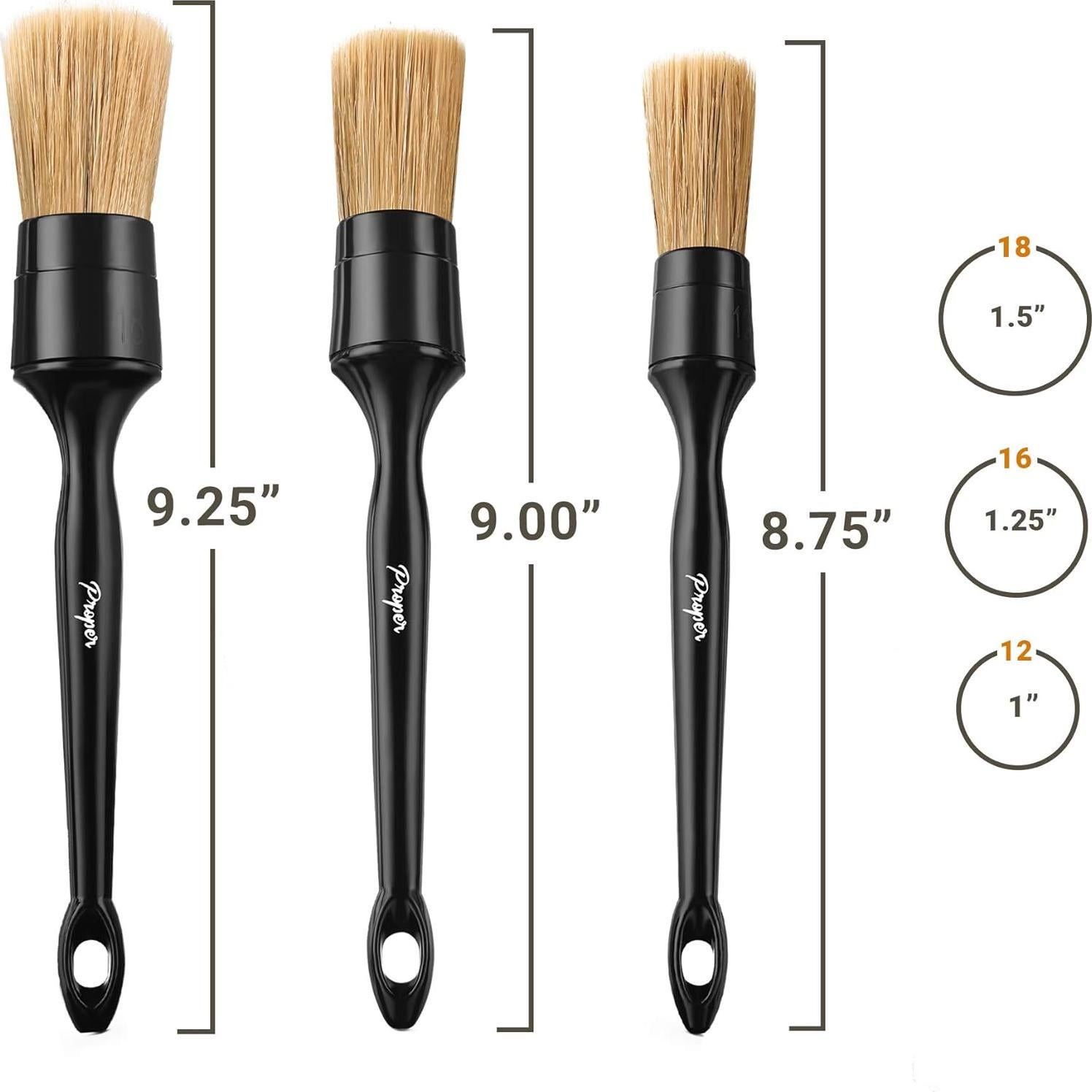 Cepillos para Detallar Autos PROPER DETAILING CO. Paquete de 3