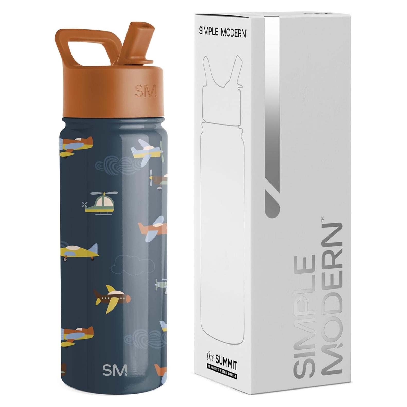 Botella de Agua Simple Modern Kids 532ml Aislada Ruedas Arriba