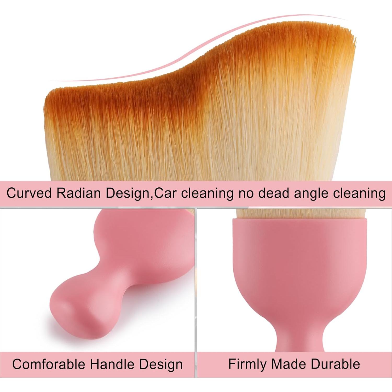 Cepillo de Limpieza Interior de Coche GaRhomxy Rosa - Cerdas Suaves