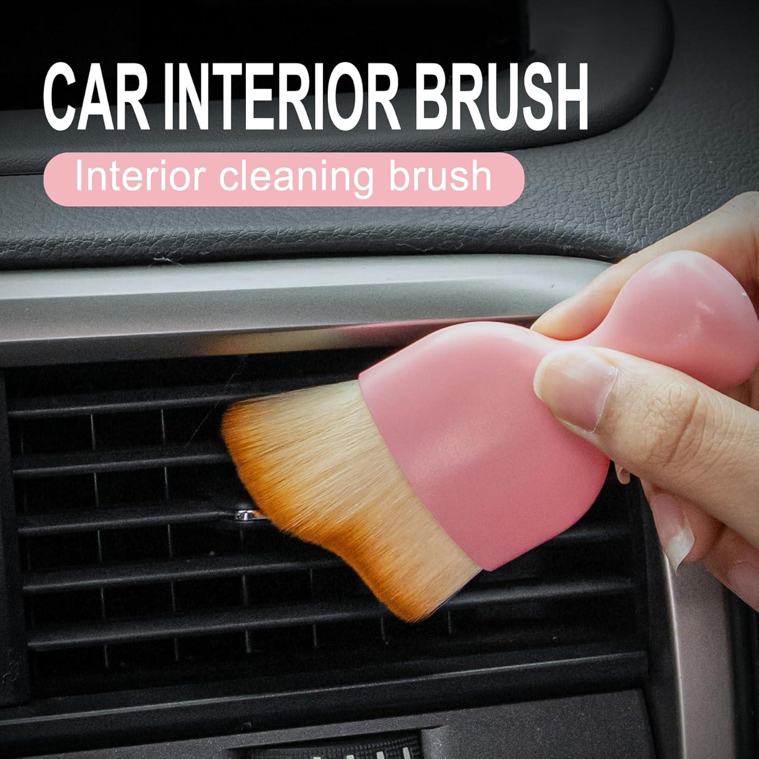 Cepillo de Limpieza Interior de Coche GaRhomxy Rosa - Cerdas Suaves