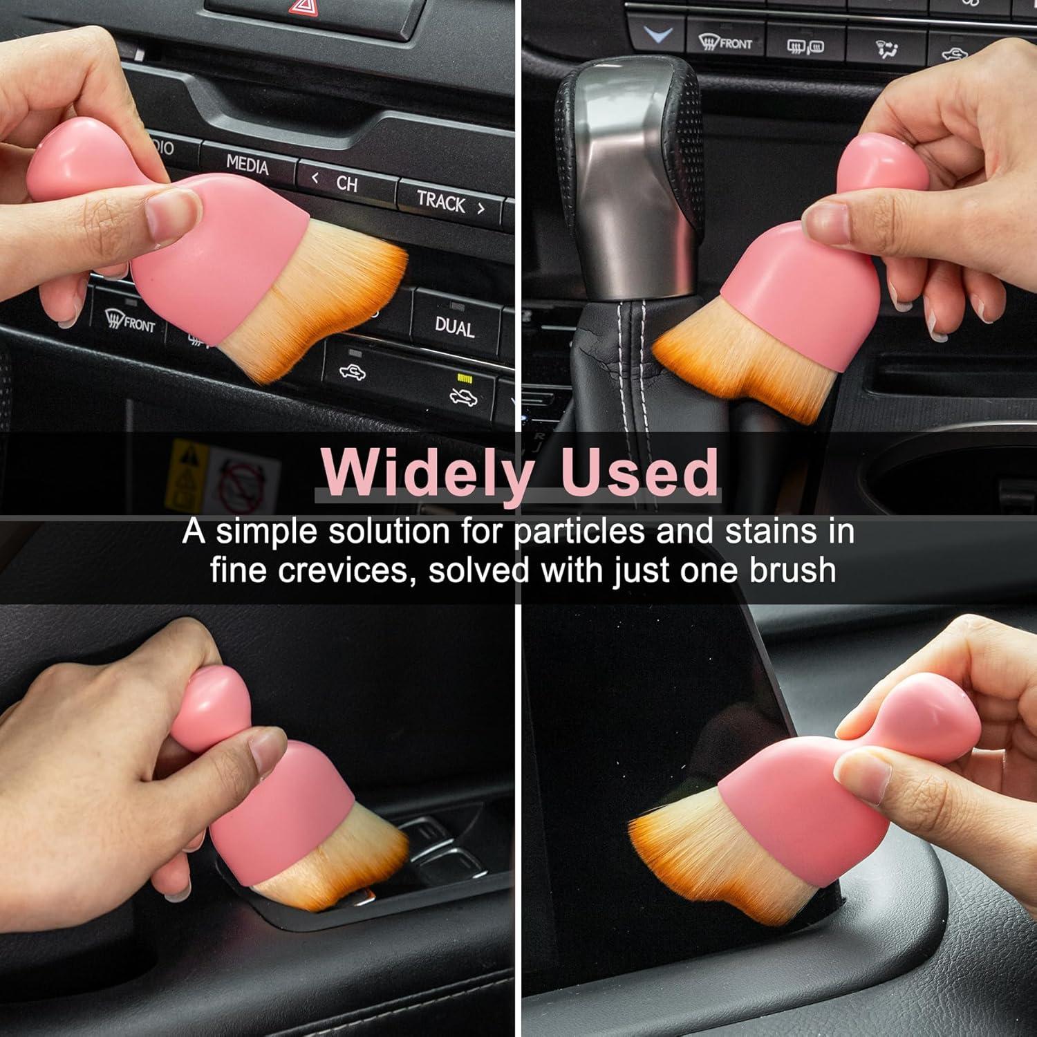Cepillo de Limpieza Interior de Coche GaRhomxy Rosa - Cerdas Suaves