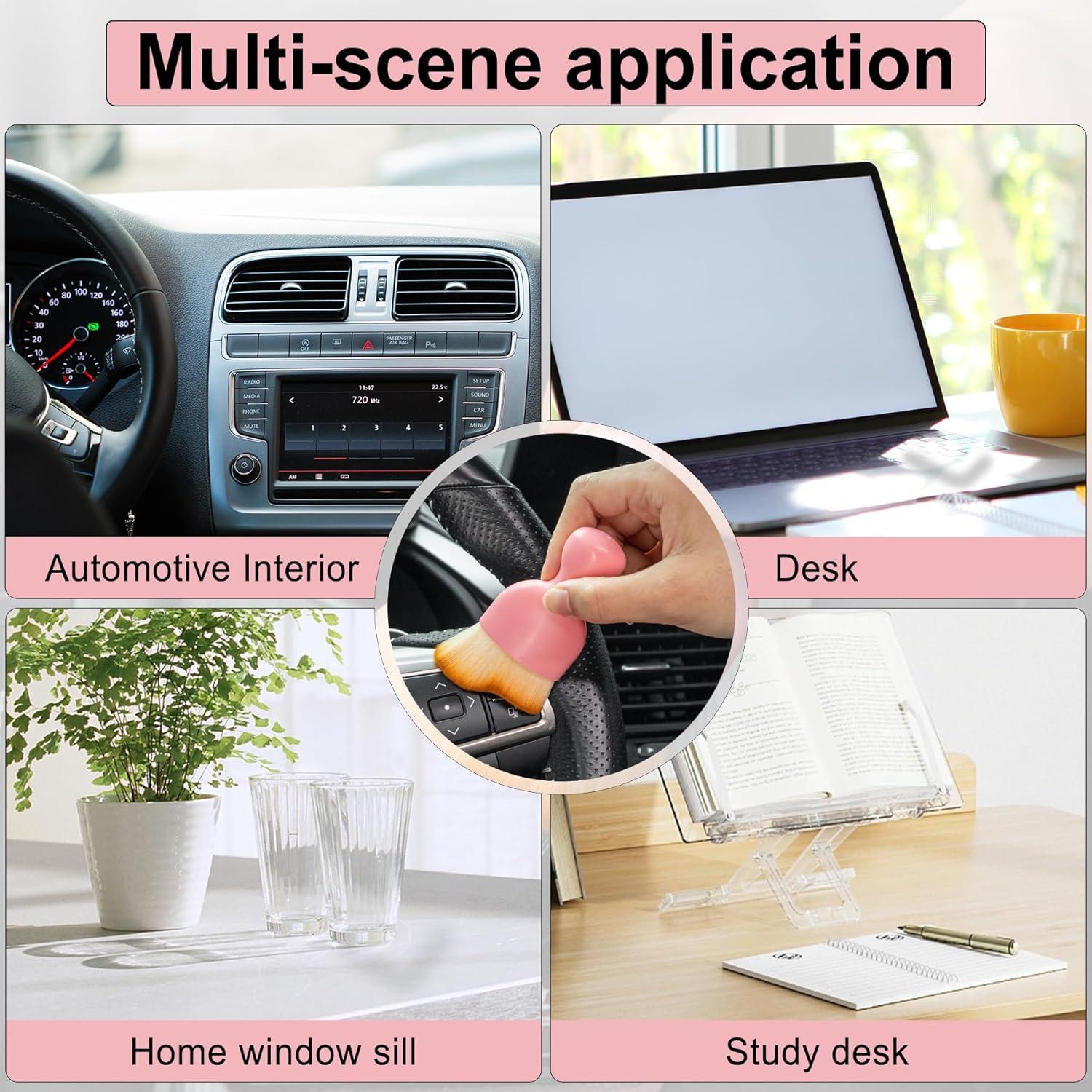 Cepillo de Limpieza Interior de Coche GaRhomxy Rosa - Cerdas Suaves