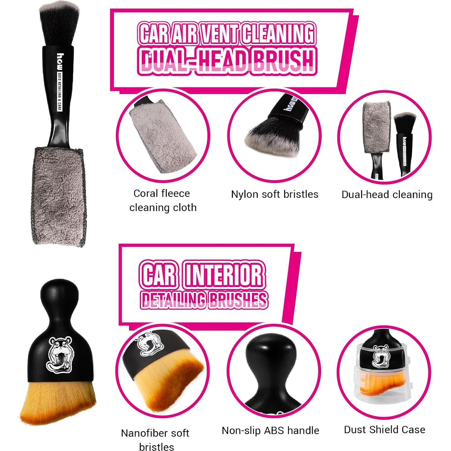 Kits de Cepillos para Detallado de Interiores H.O.W - 3 Piezas