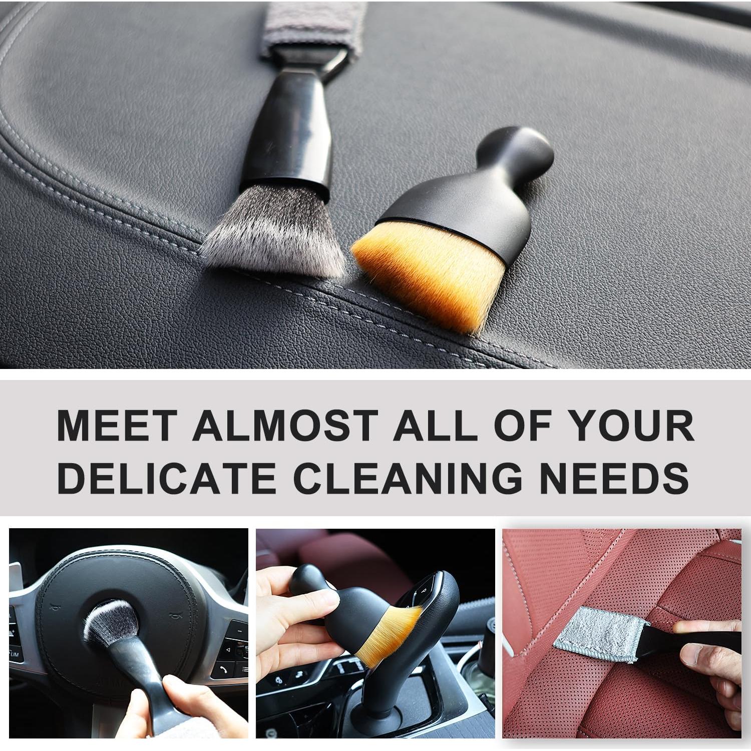 Paquete de 3 cepillos de detalle QINGHAHU para automóviles