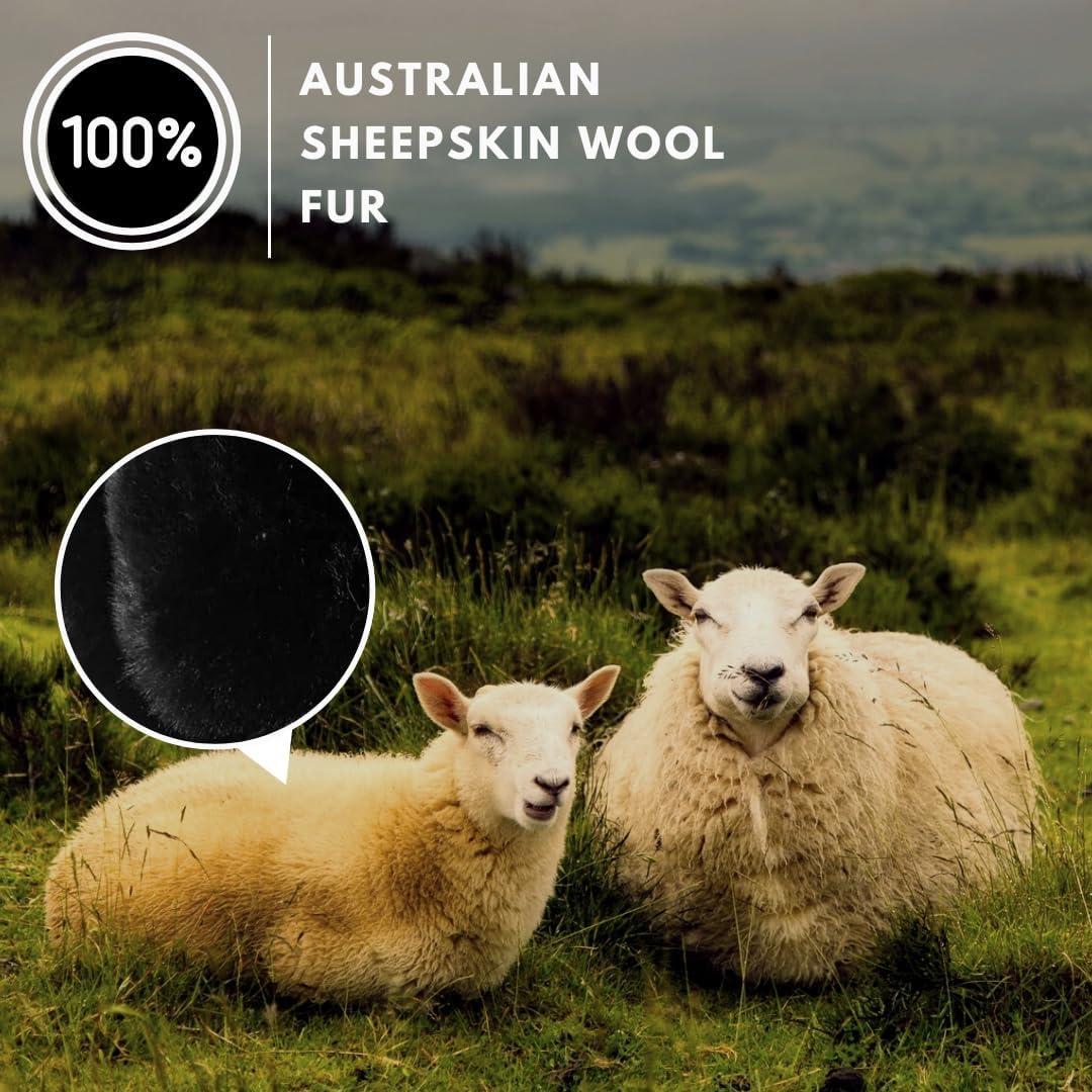 Cubierta de Volante de Lana de Oveja Andalus 15 Pulgadas Negra