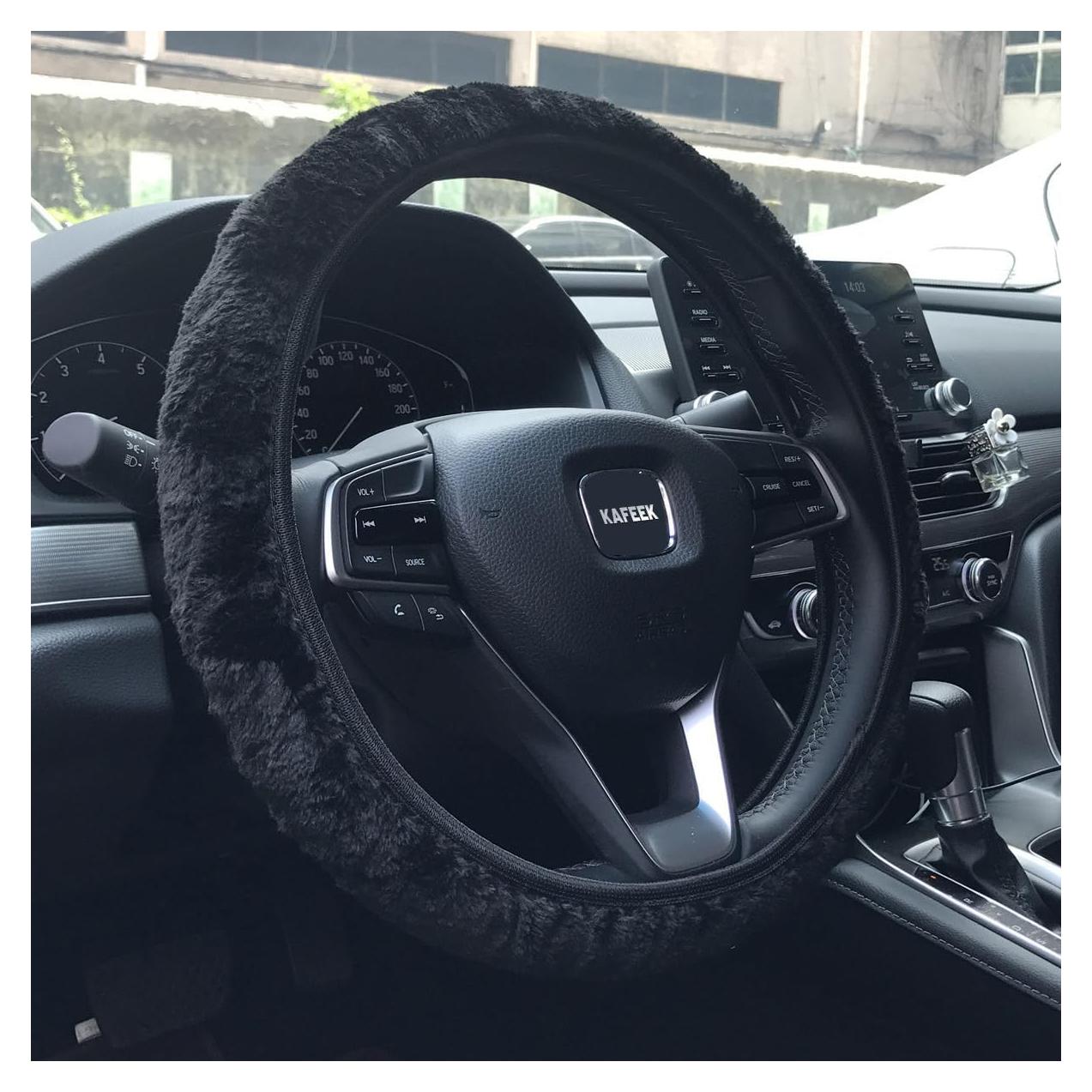 Funda de Volante KAFEEK Microfibra Antideslizante 38 cm Negra