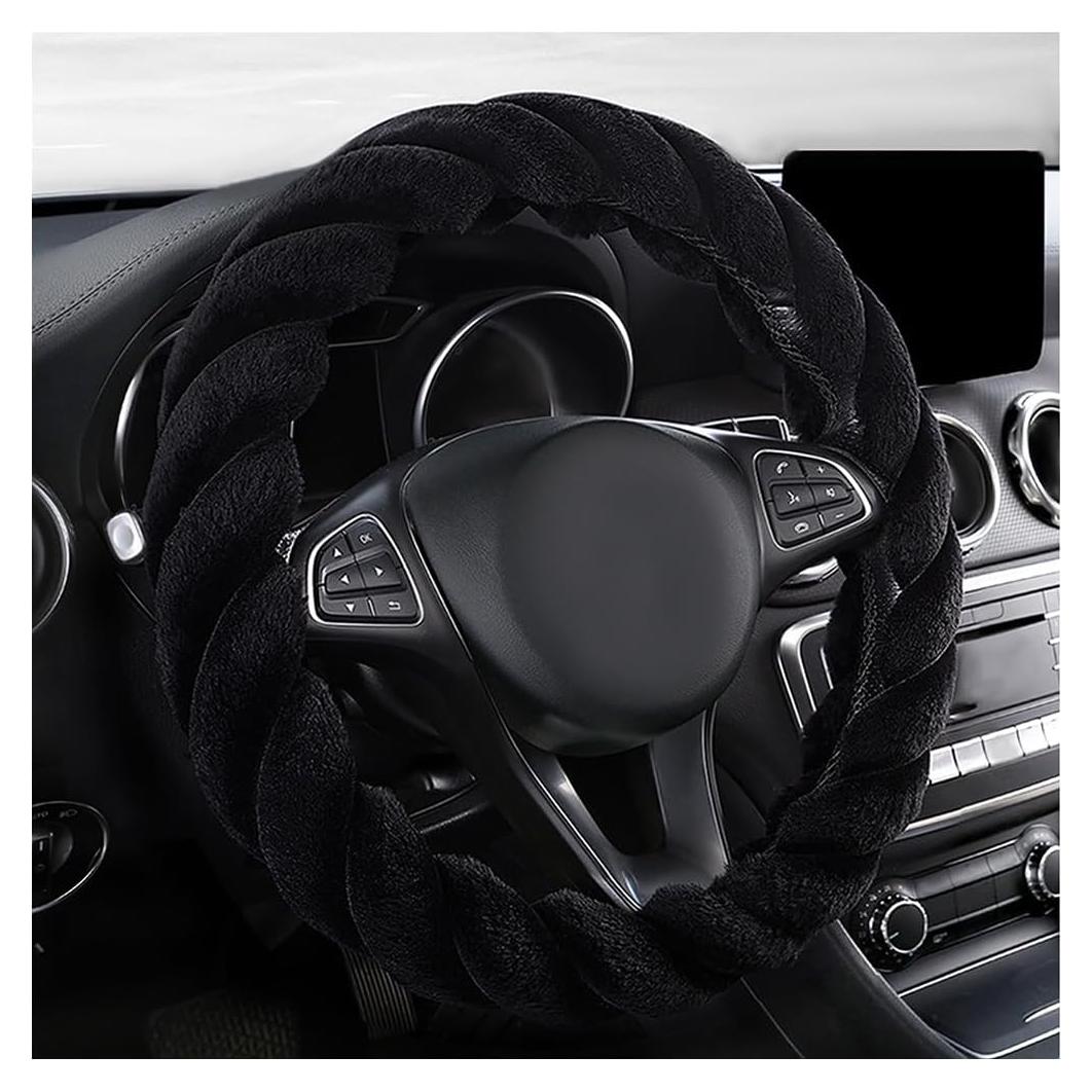 Cubierta de Volante de Coche Peluda KVAEY 38.1 cm Antideslizante
