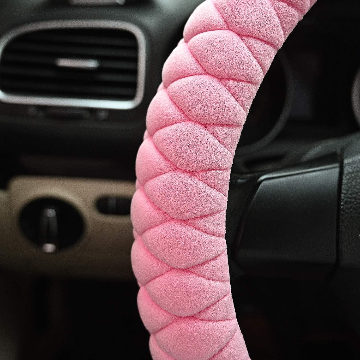 Funda de Volante HAOKAY Rosa Suave Universal 37-38 cm