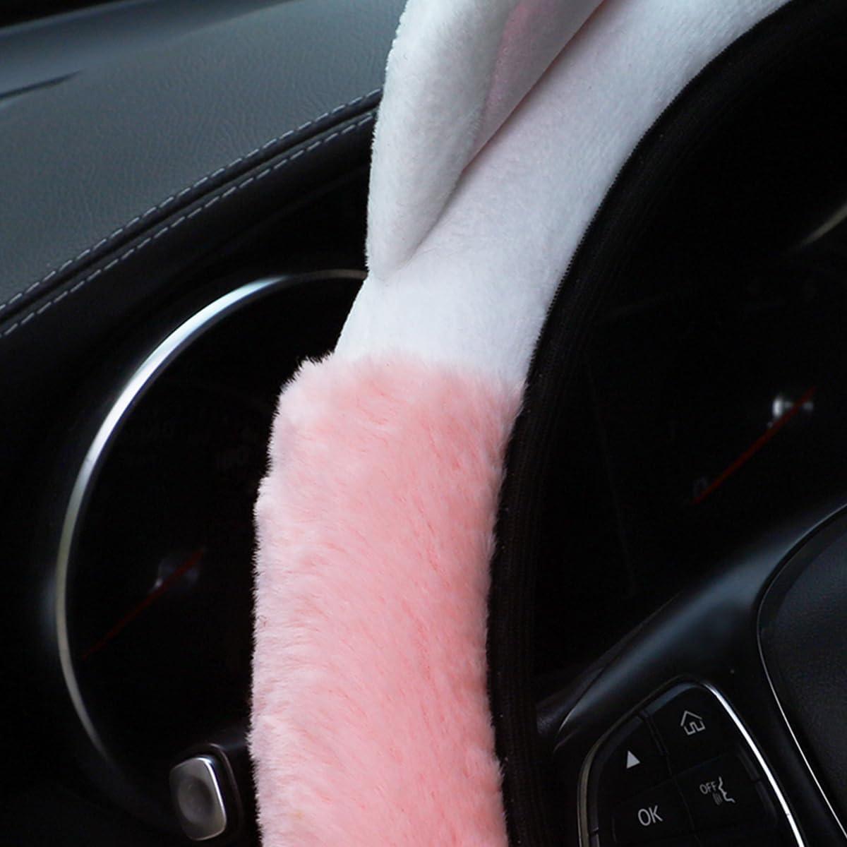Funda de Volante Bittwee 15" Peluche con Orejas de Gato Rosa