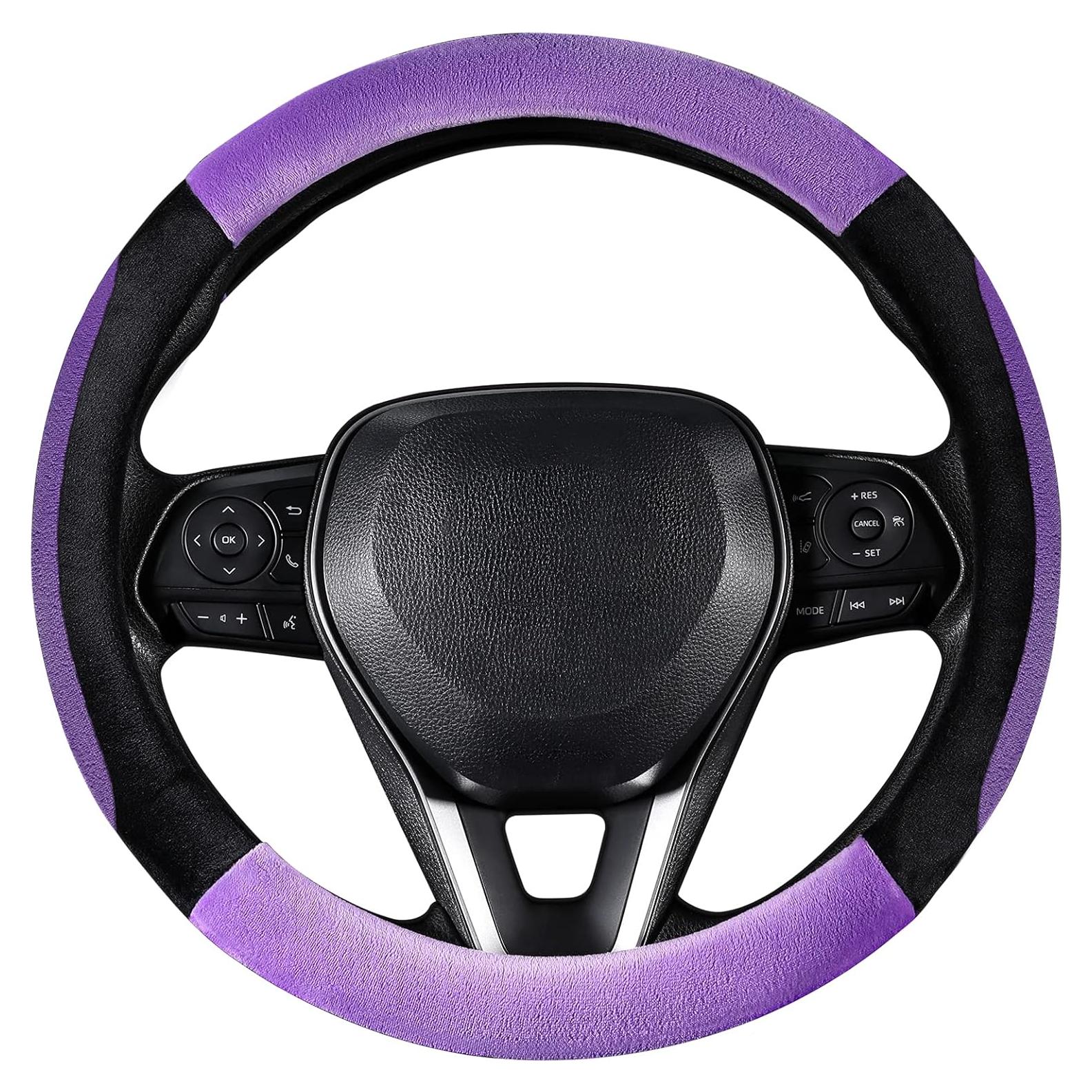 Cubierta de Volante de Coche SEG Direct 15" Púrpura y Negro