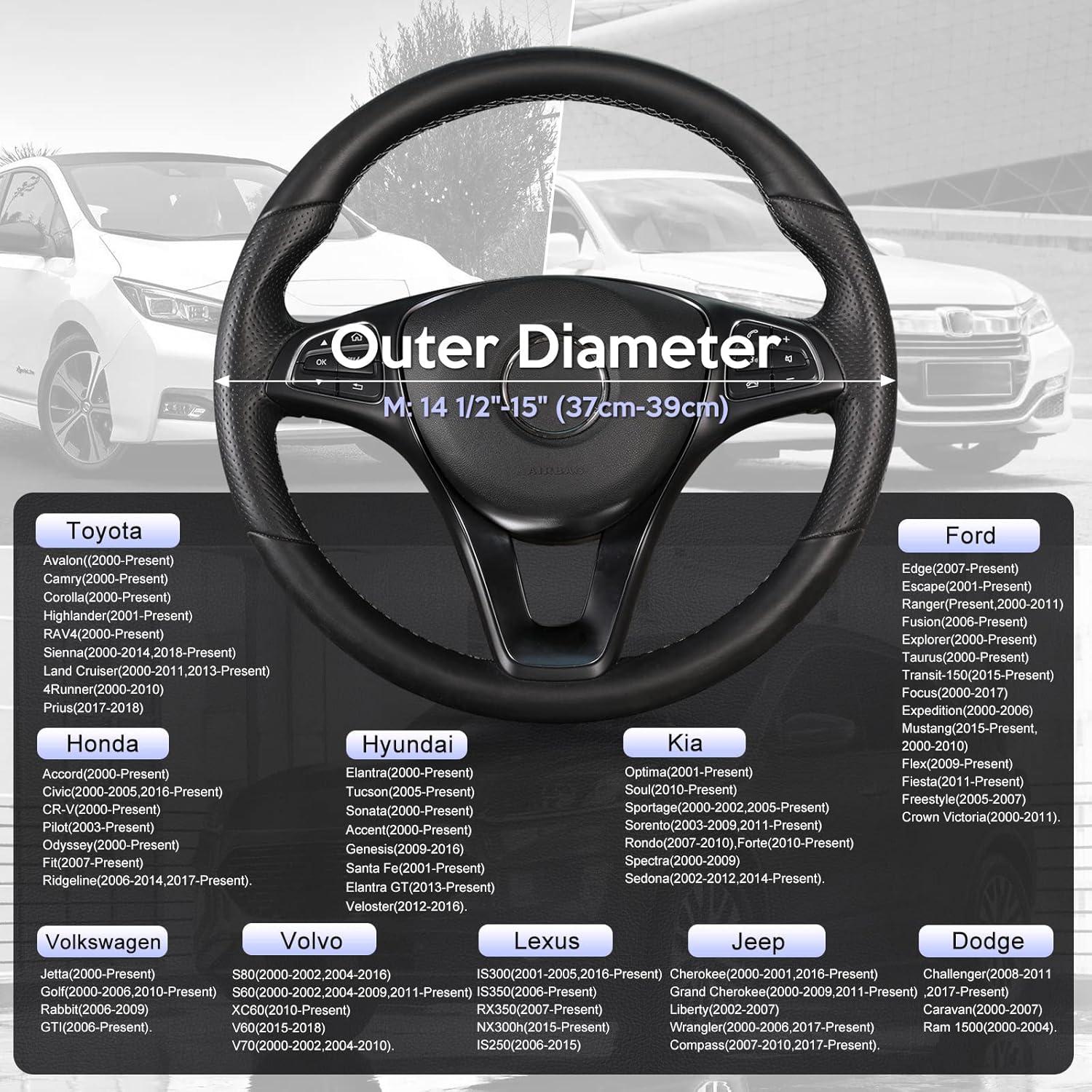 Cubierta de Volante de Coche SEG Direct 15" Púrpura y Negro