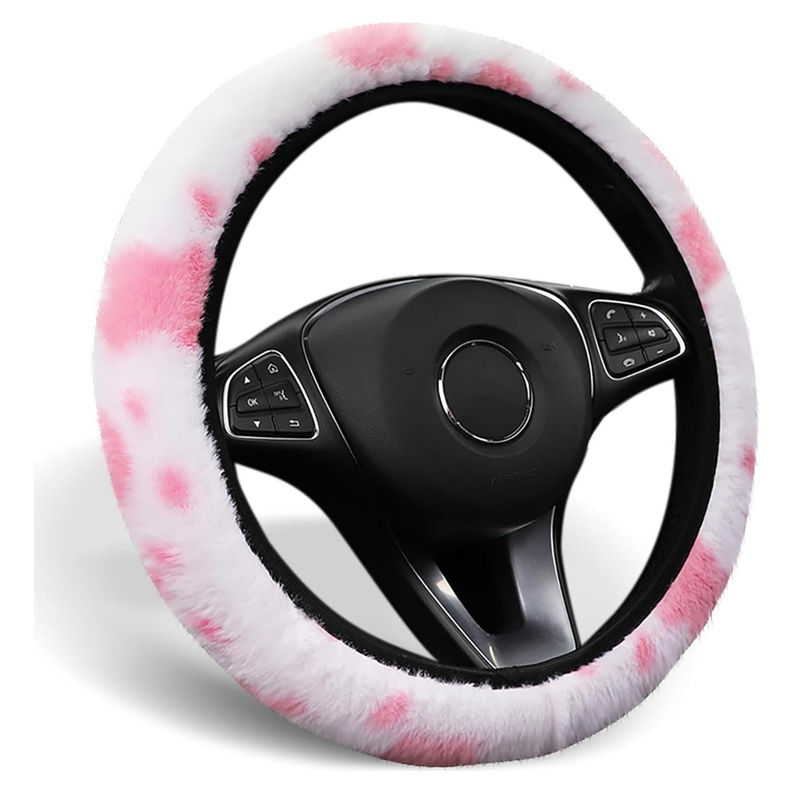 Funda de Volante ALEMODR Terciopelo Rosa 38 cm Universal