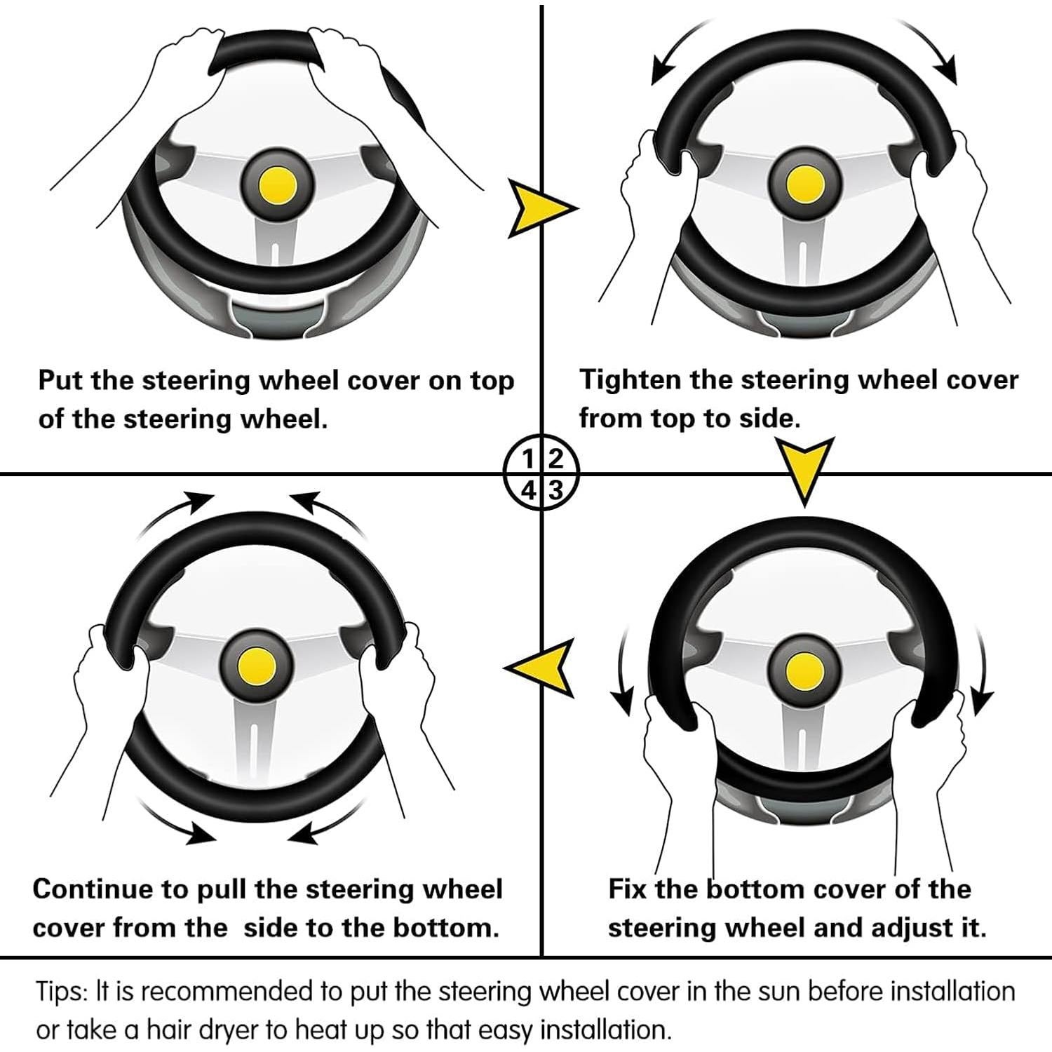 Funda de Volante ALEMODR Terciopelo Rosa 38 cm Universal