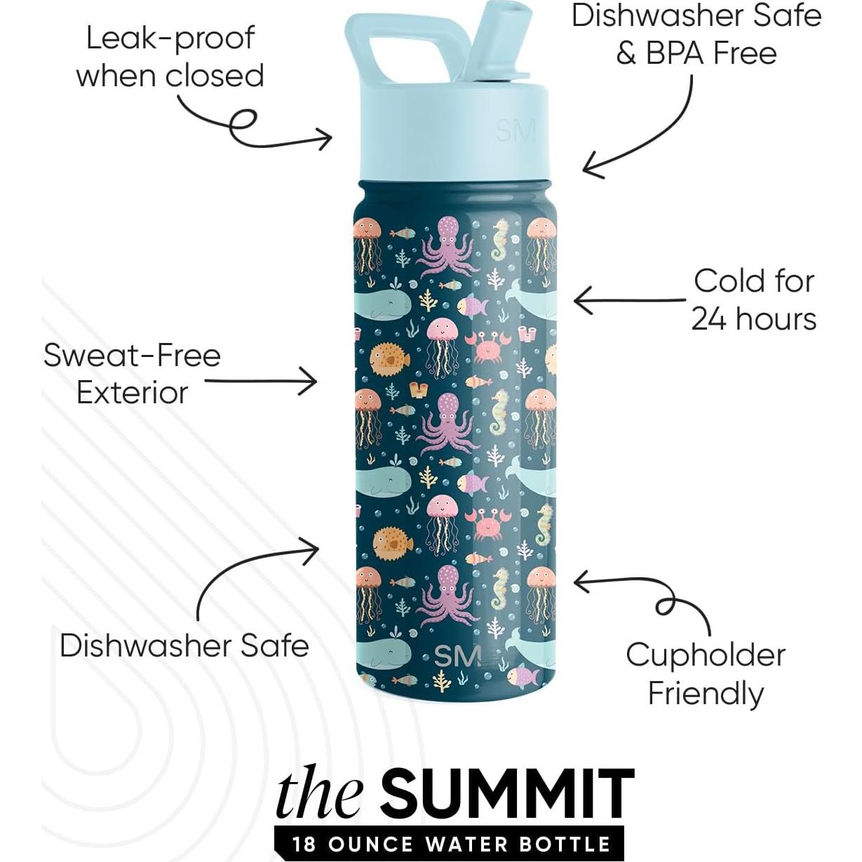 Botella de Agua Simple Modern Kids 532ml Aislada Bajo el Mar