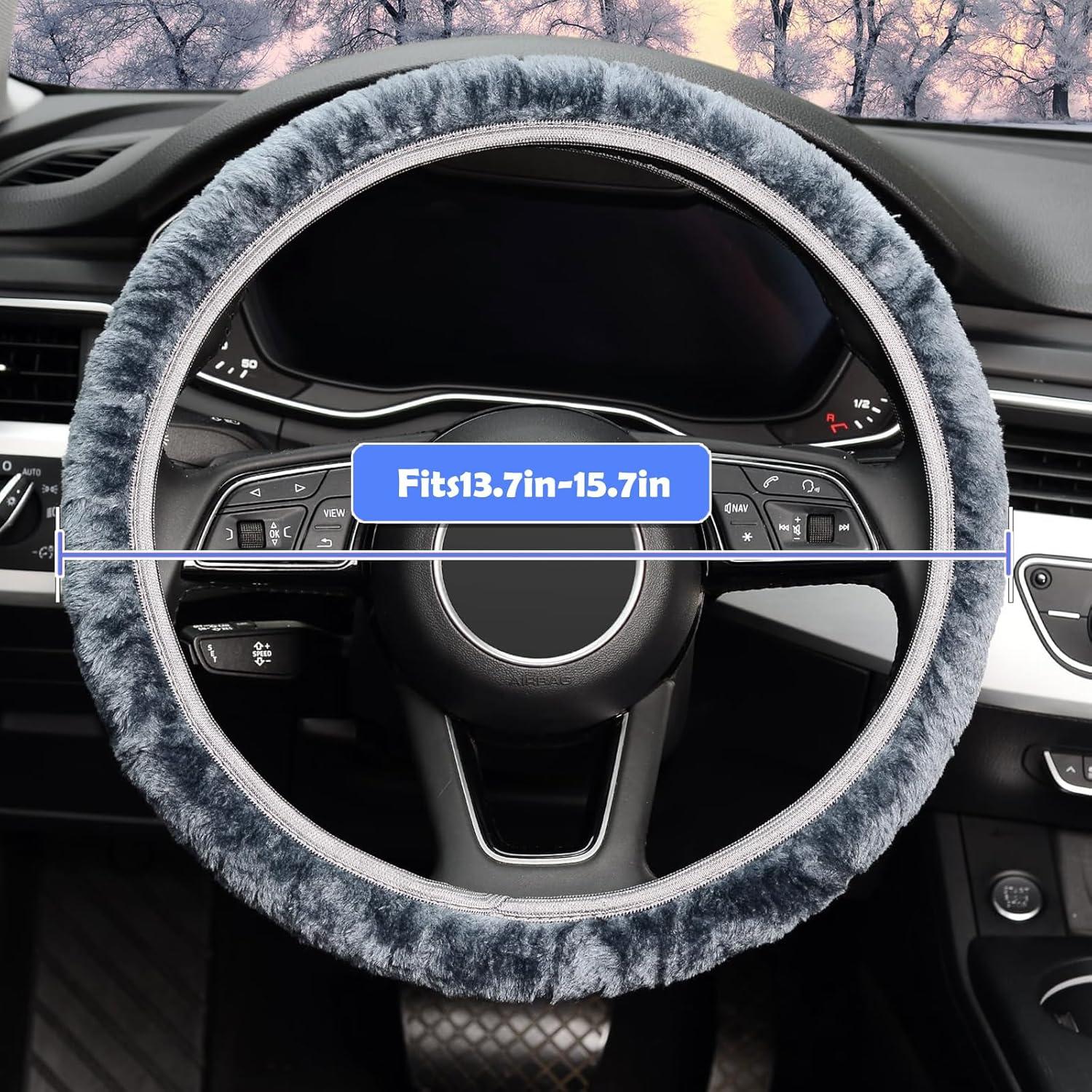 Cubierta de Volante de Lana Falsa Tianmei Gris 34.8-39.9cm