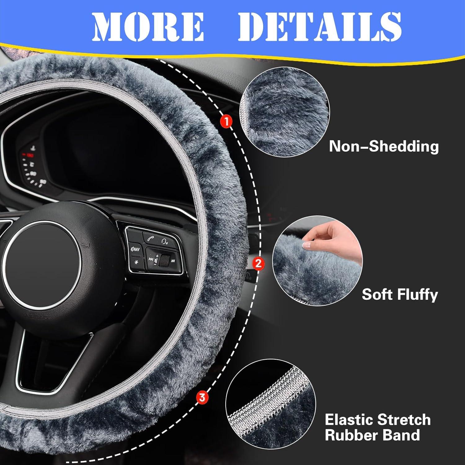 Cubierta de Volante de Lana Falsa Tianmei Gris 34.8-39.9cm