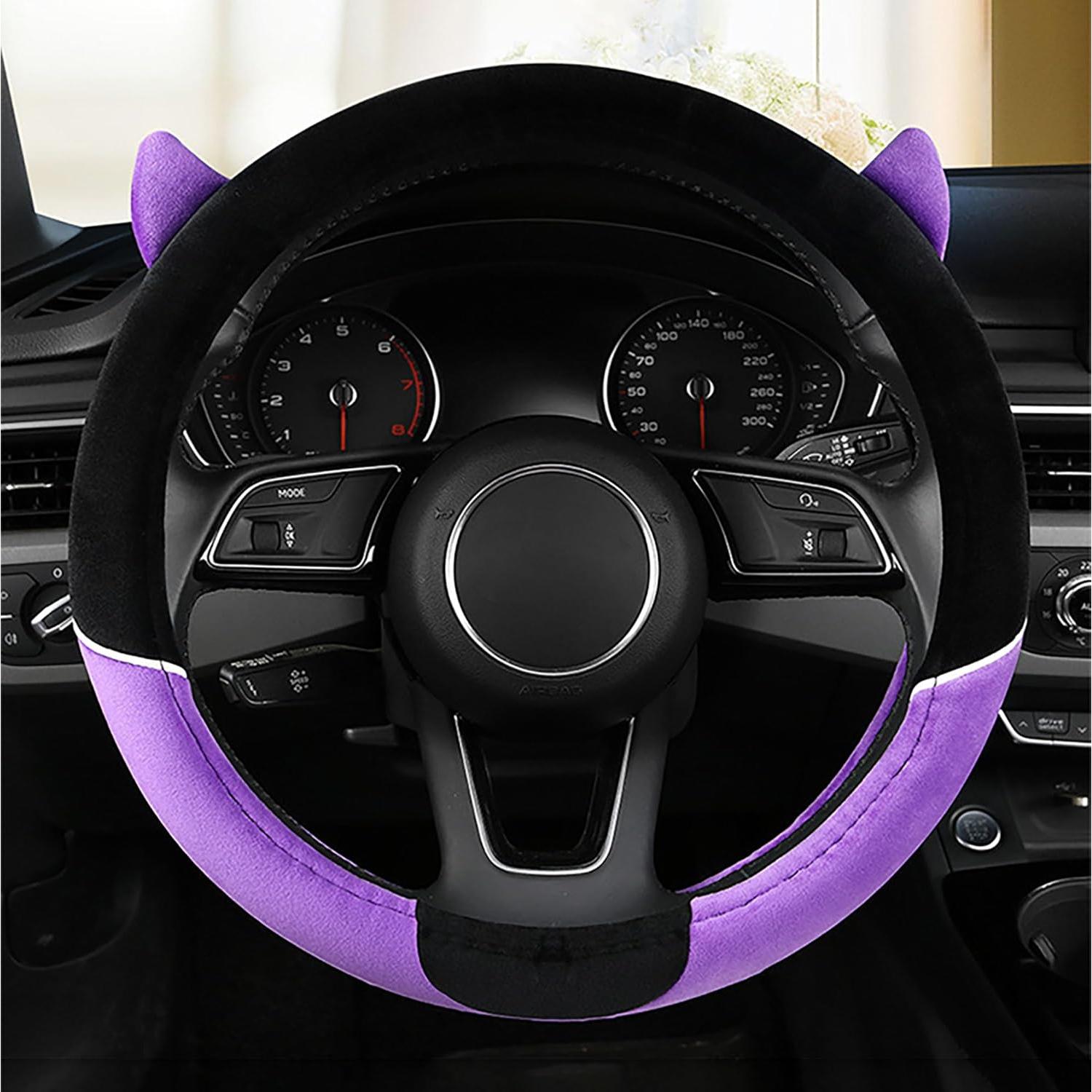 Cubierta de Volante Forala 3D de Peluche Morado Universal 37-38 cm