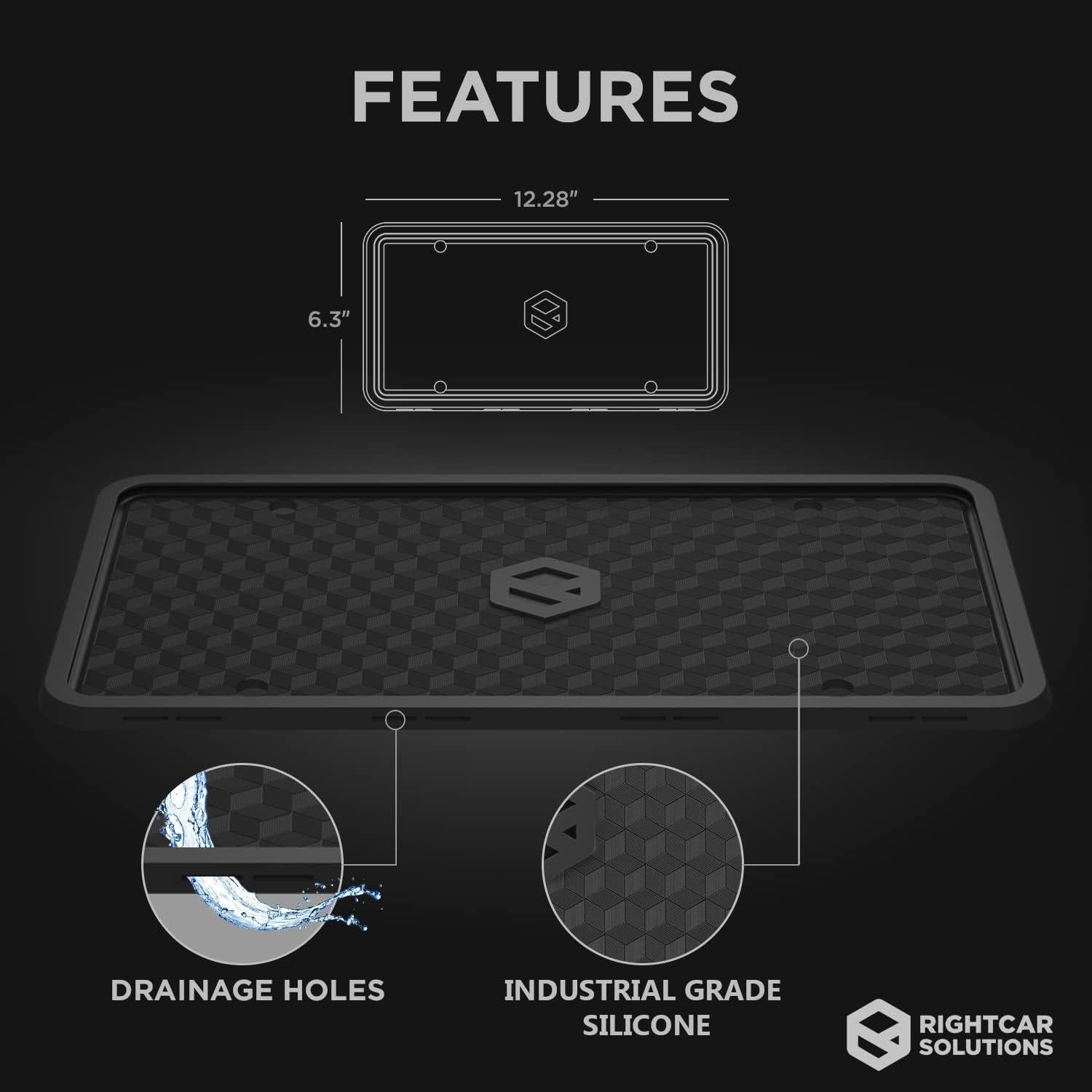 Marco de Placa de Licencia de Silicona Rightcar Solutions Negro