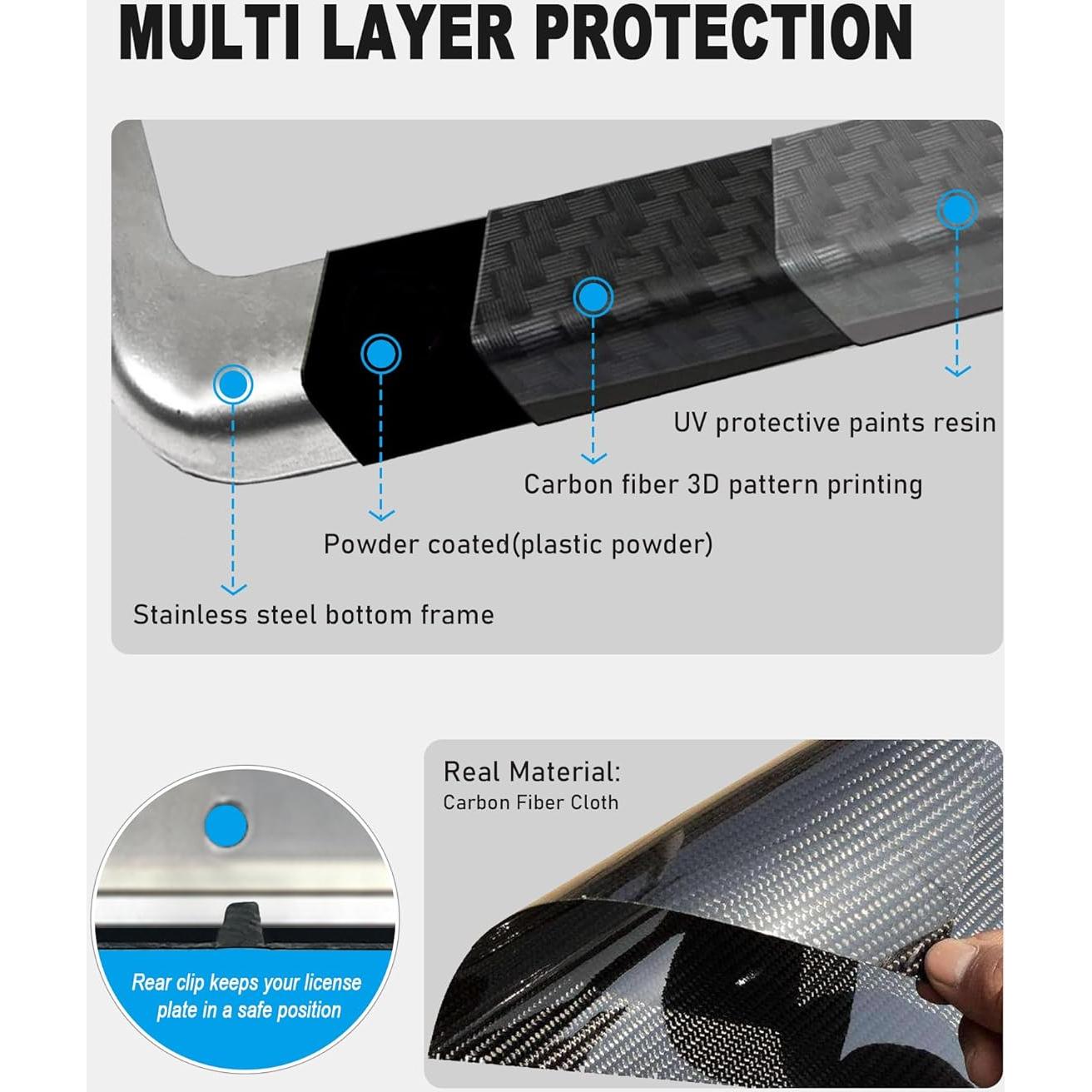 Marco de Placa de Licencia BGGTMO Fibra de Carbono 31.2x16cm