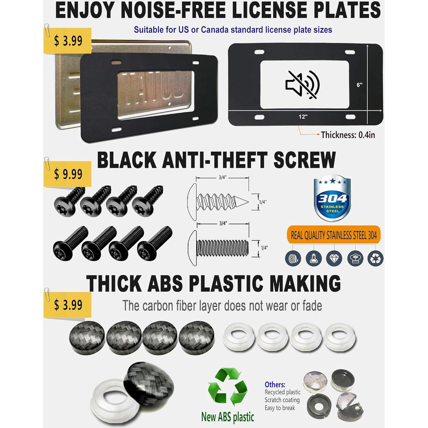 Marco de Placa de Licencia BGGTMO Fibra de Carbono 31.2x16cm