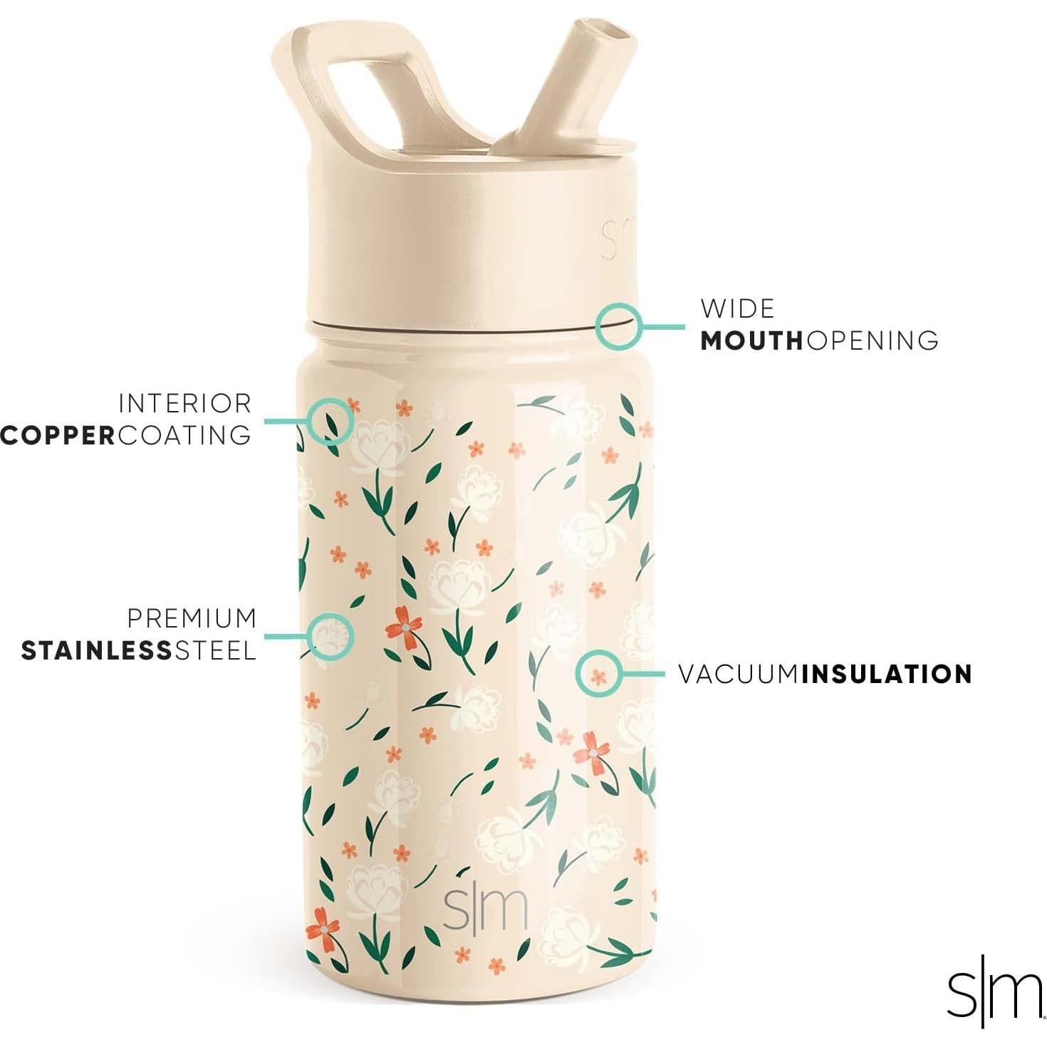 Botella de Agua Aislada Simple Modern 414 ml Niños Floral