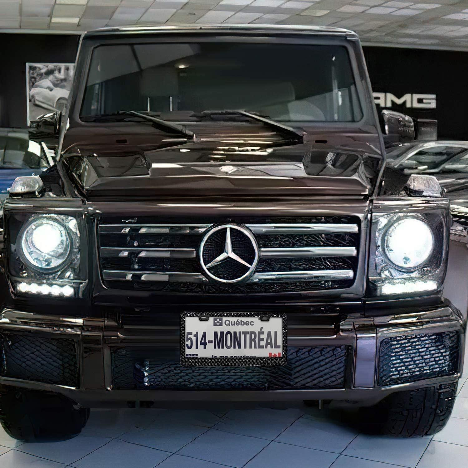 Marco de Placa de Licencia Brillante OKLPF Negro con Cristales