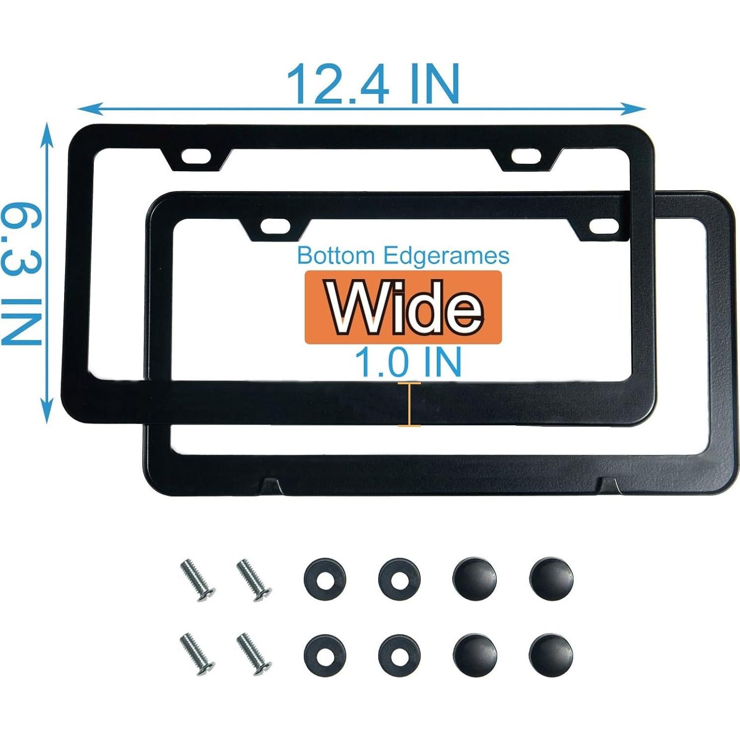 2 Marcos de Placa de Licencia Negros Mate Lengnoyp Universal